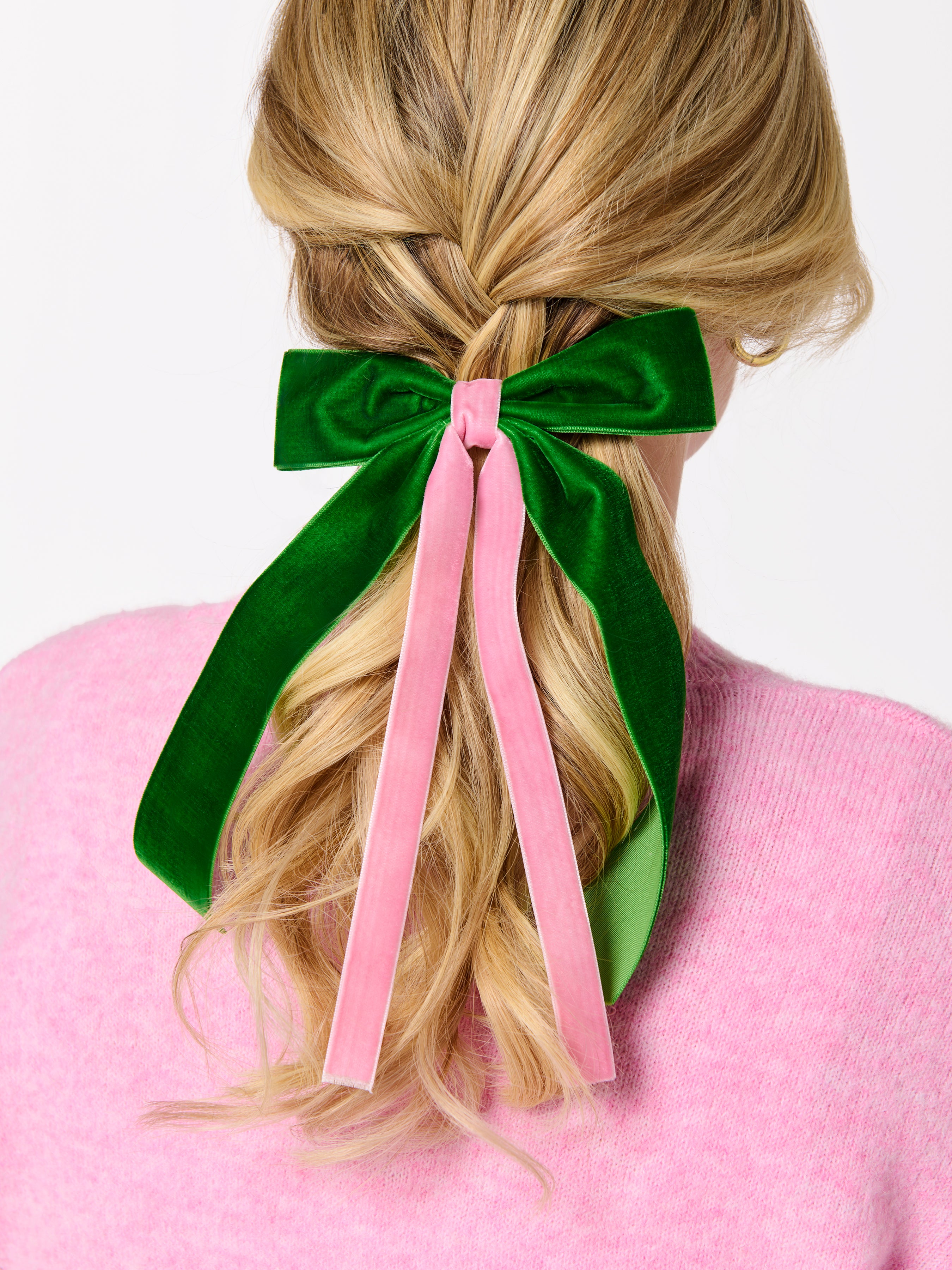 Shiraleah Two-Tone Velvet Bow Clip GREEN
