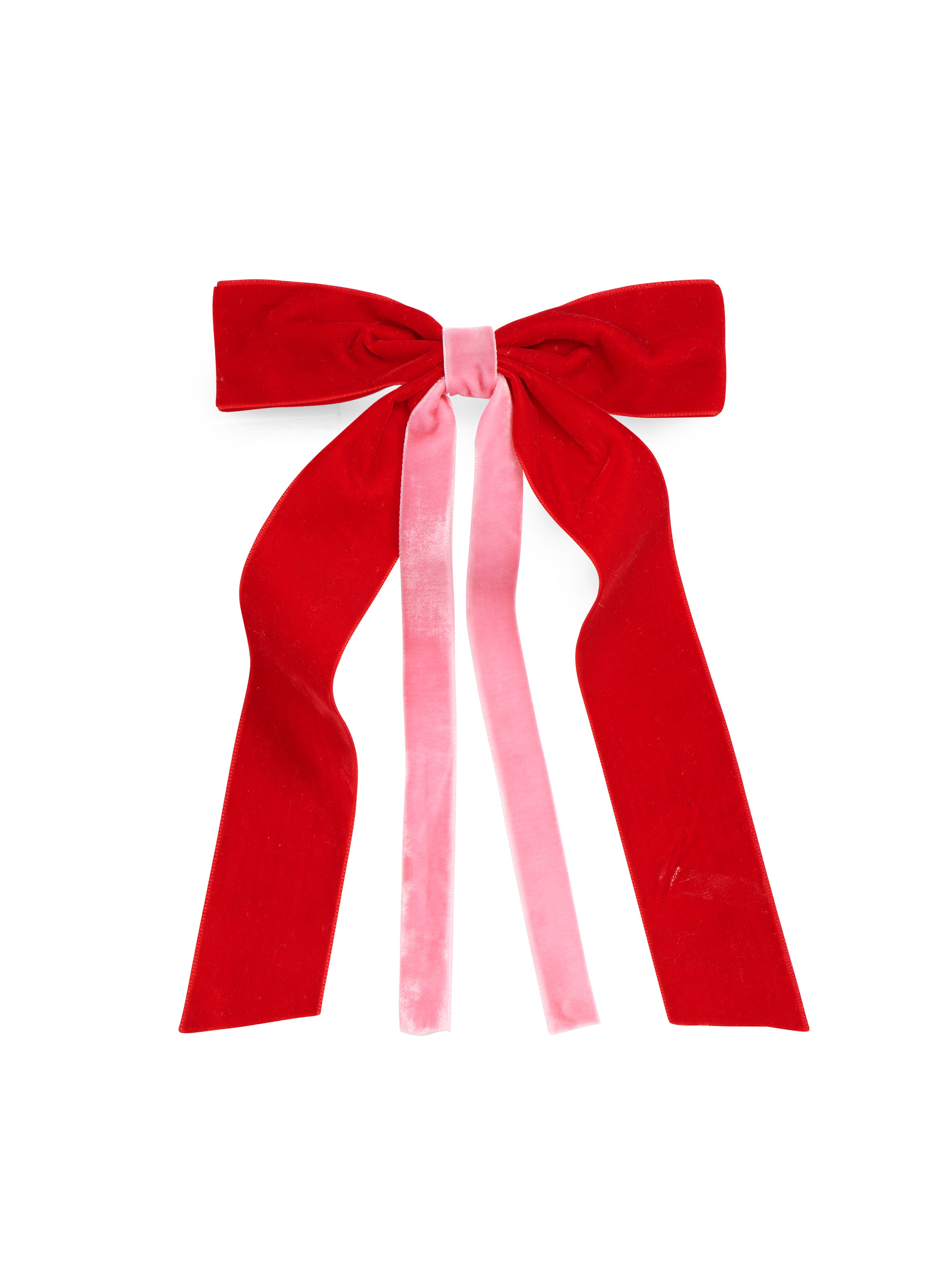 Shiraleah Two-Tone Velvet Bow Clip RED