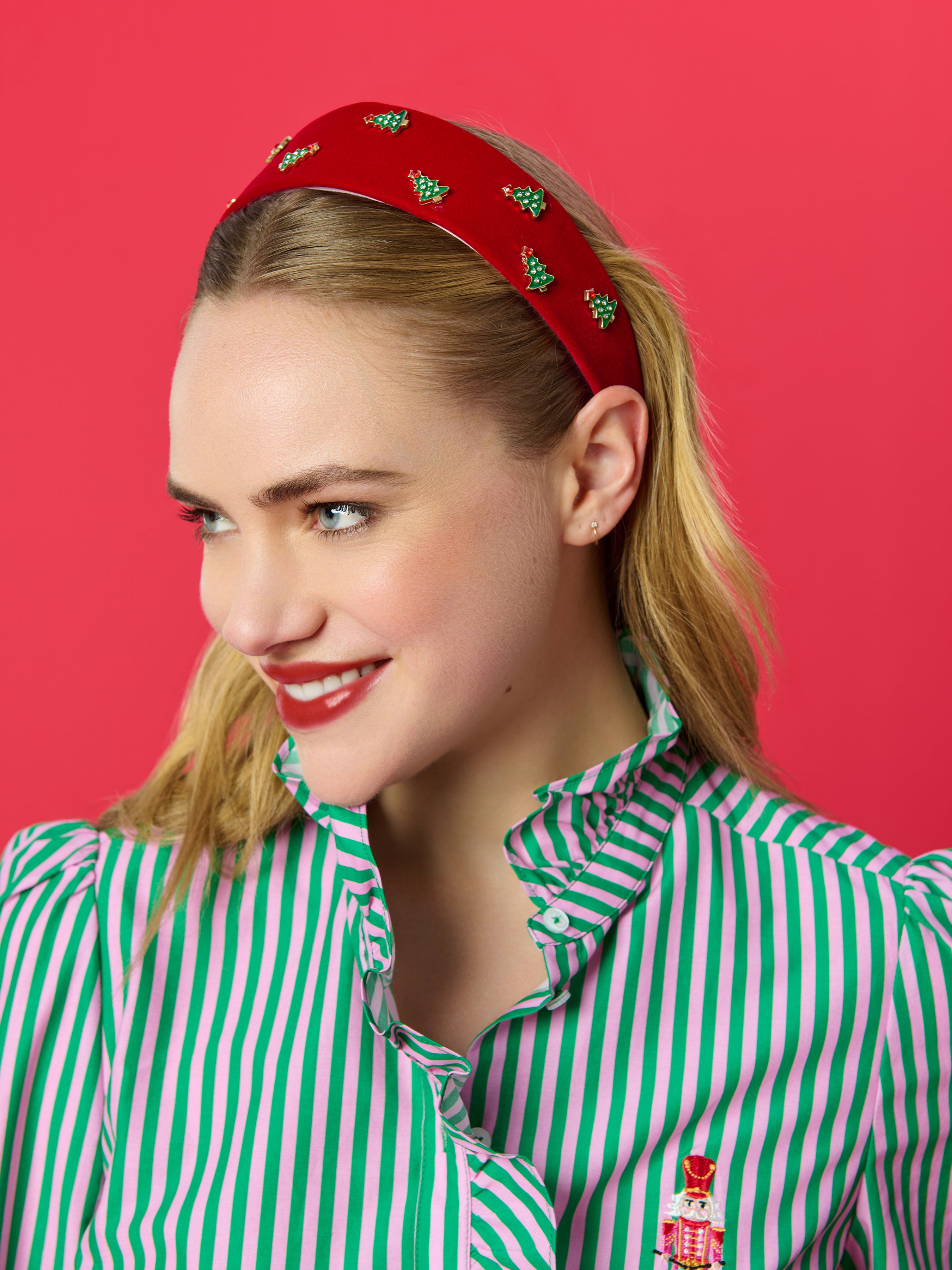 Shiraleah Velvet Tree Headband, Scarlet
