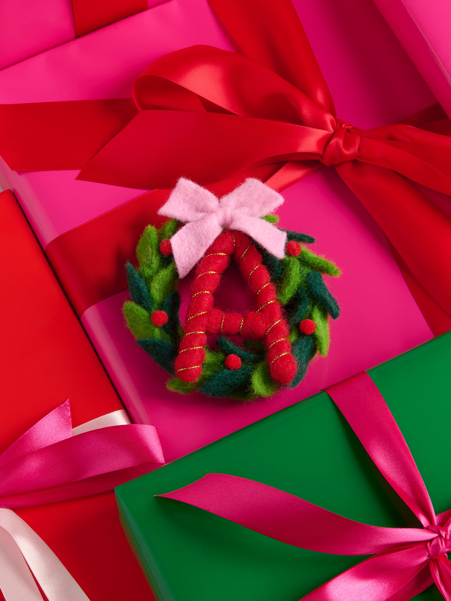 Shiraleah Assorted Set of 13 Initial Wreath Ornaments, Multi