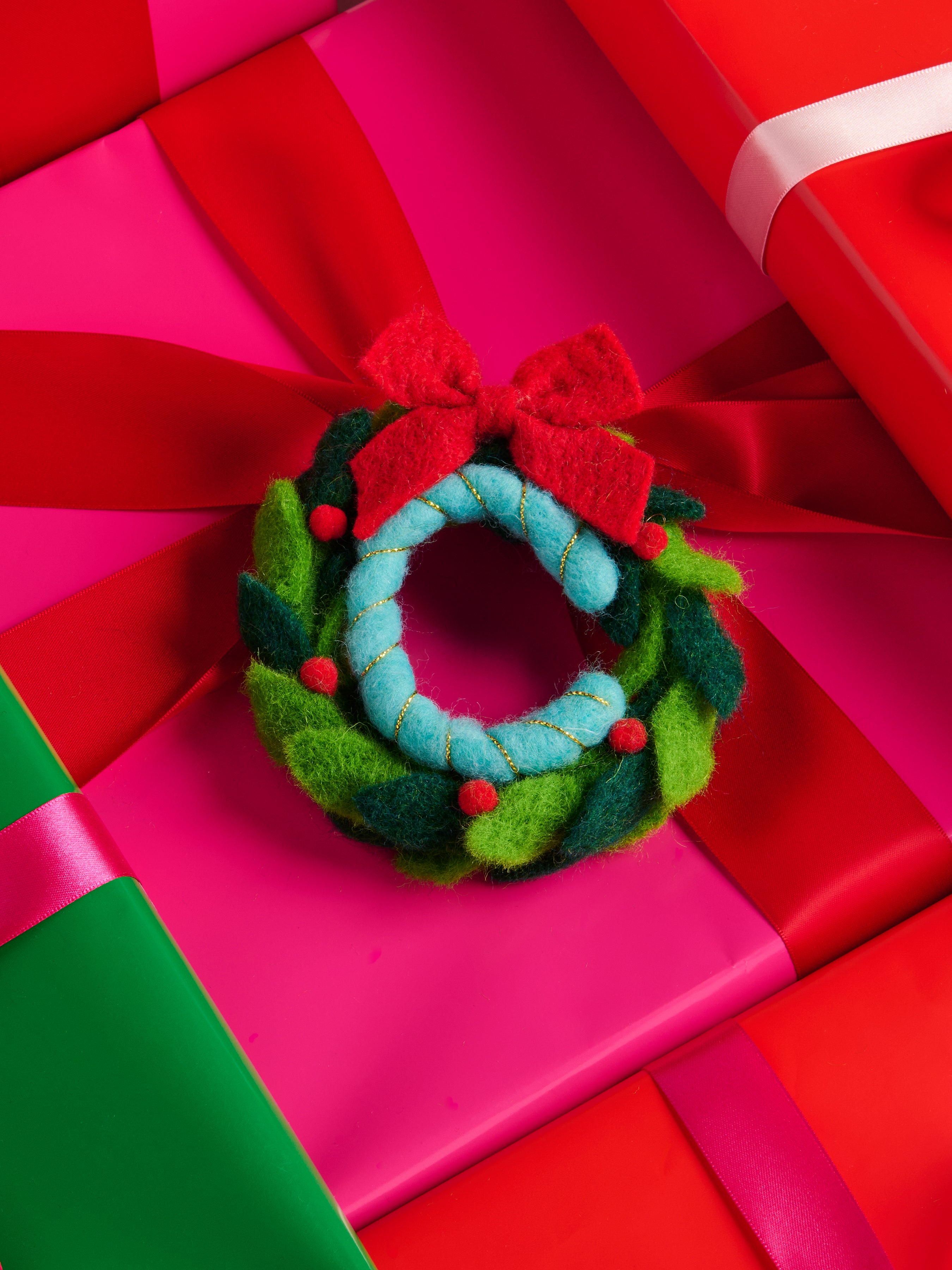 Shiraleah Assorted Set of 13 Initial Wreath Ornaments, Multi