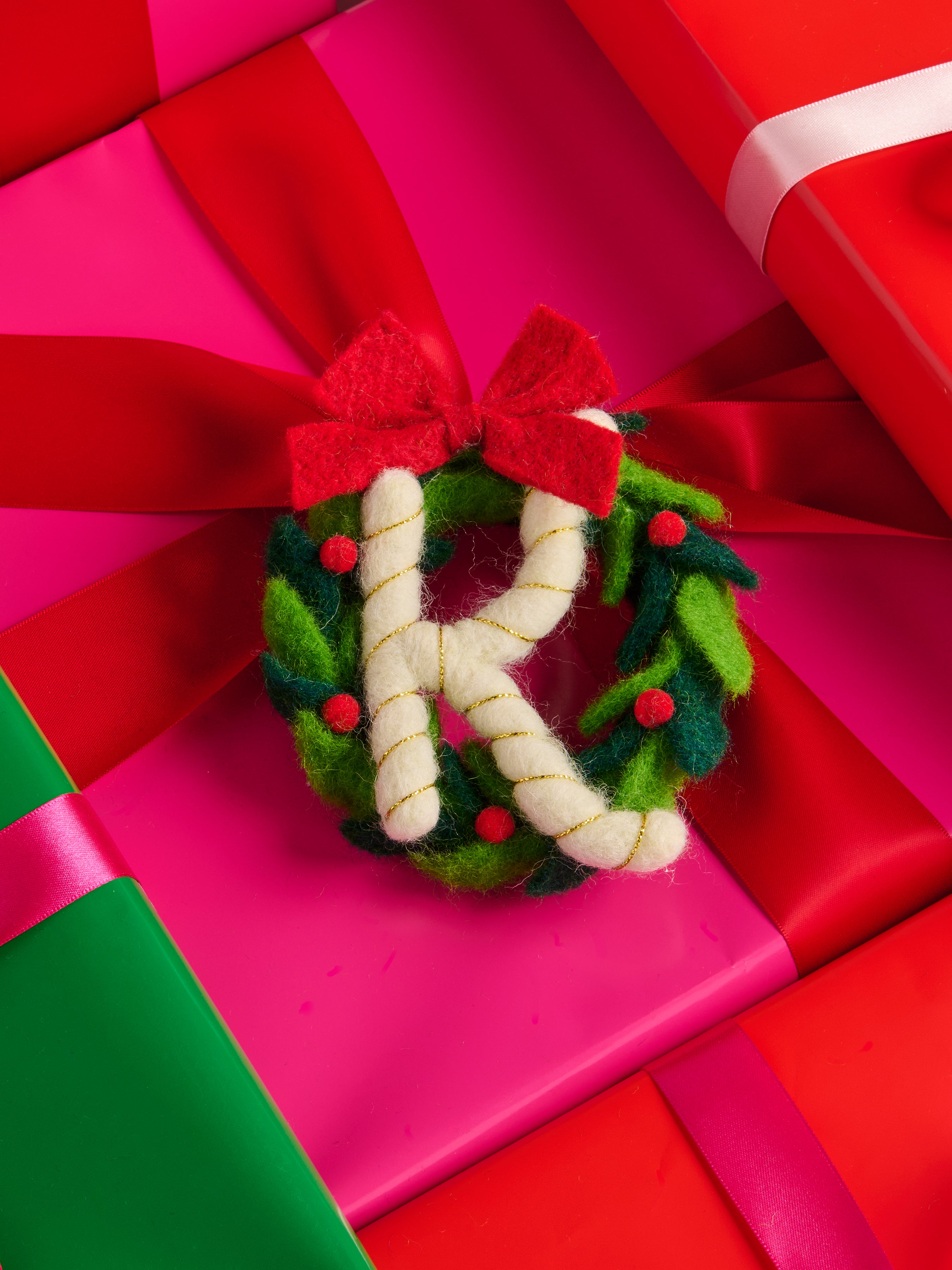 Shiraleah Assorted Set of 13 Initial Wreath Ornaments, Multi