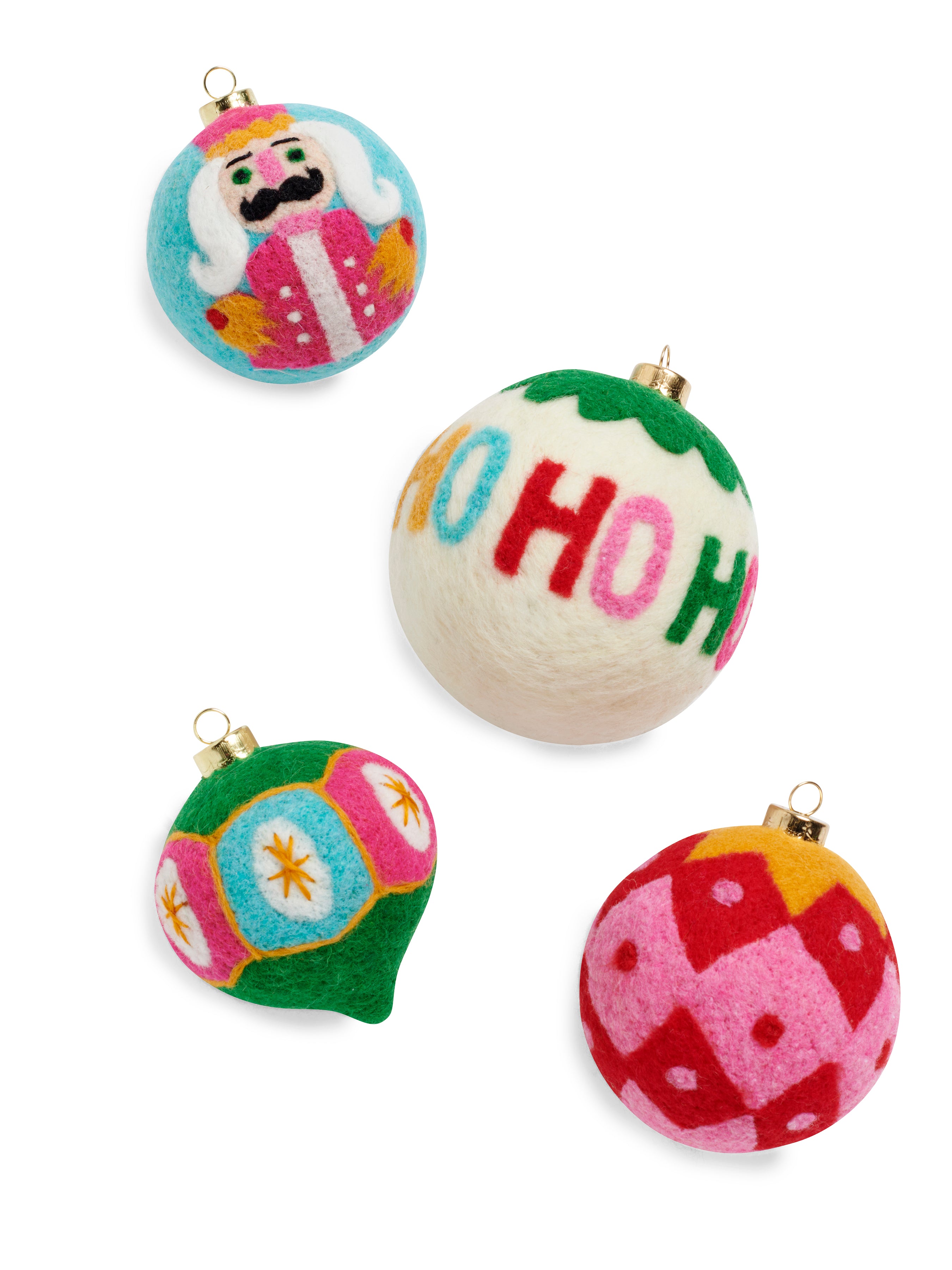 Shiraleah "Ho Ho Ho" Assorted Set Of 4 Ornaments, Multi