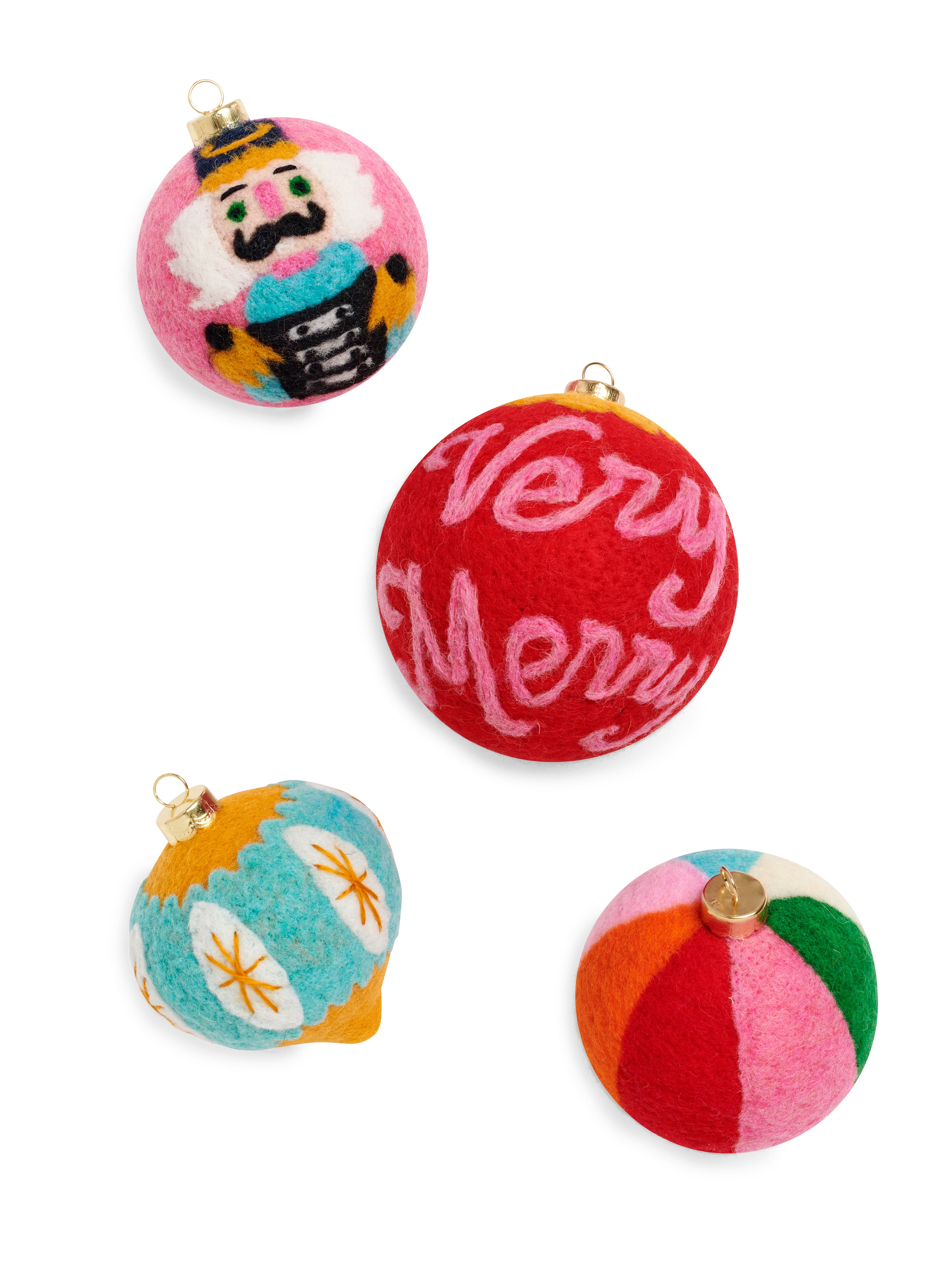Shiraleah "Very Merry" Assorted Set Of 4 Ornaments, Multi