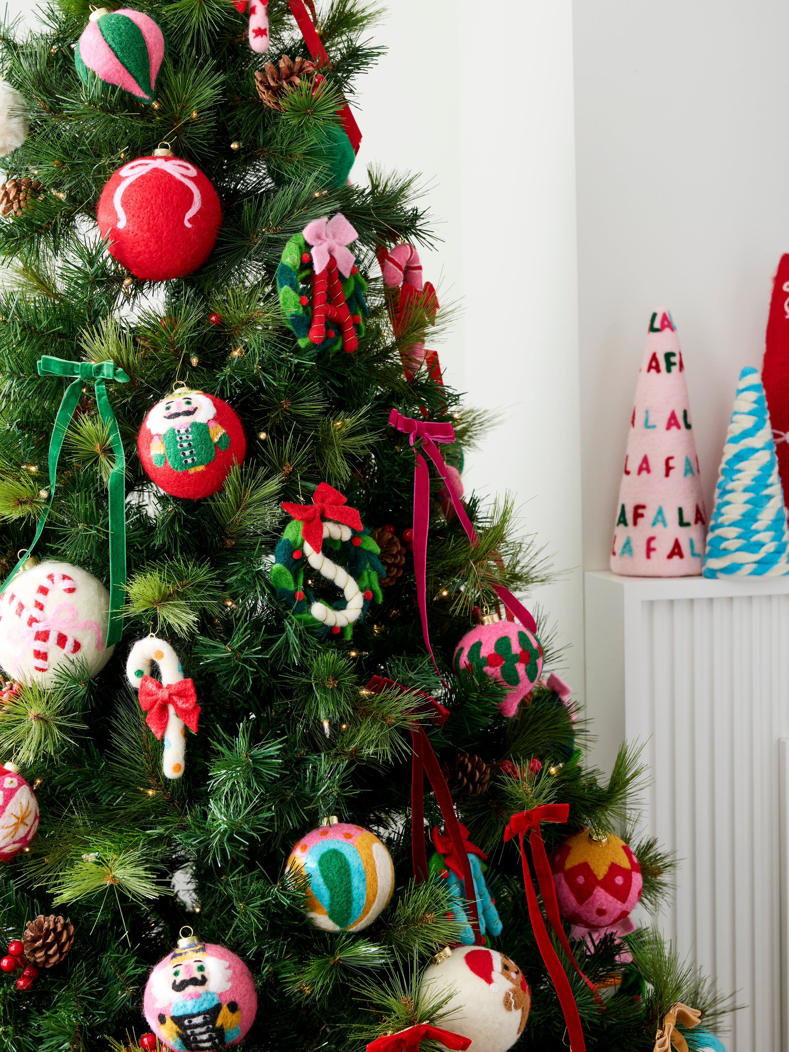 Shiraleah Assorted Set Of 3 "Fa La La" Decorative Trees, Multi