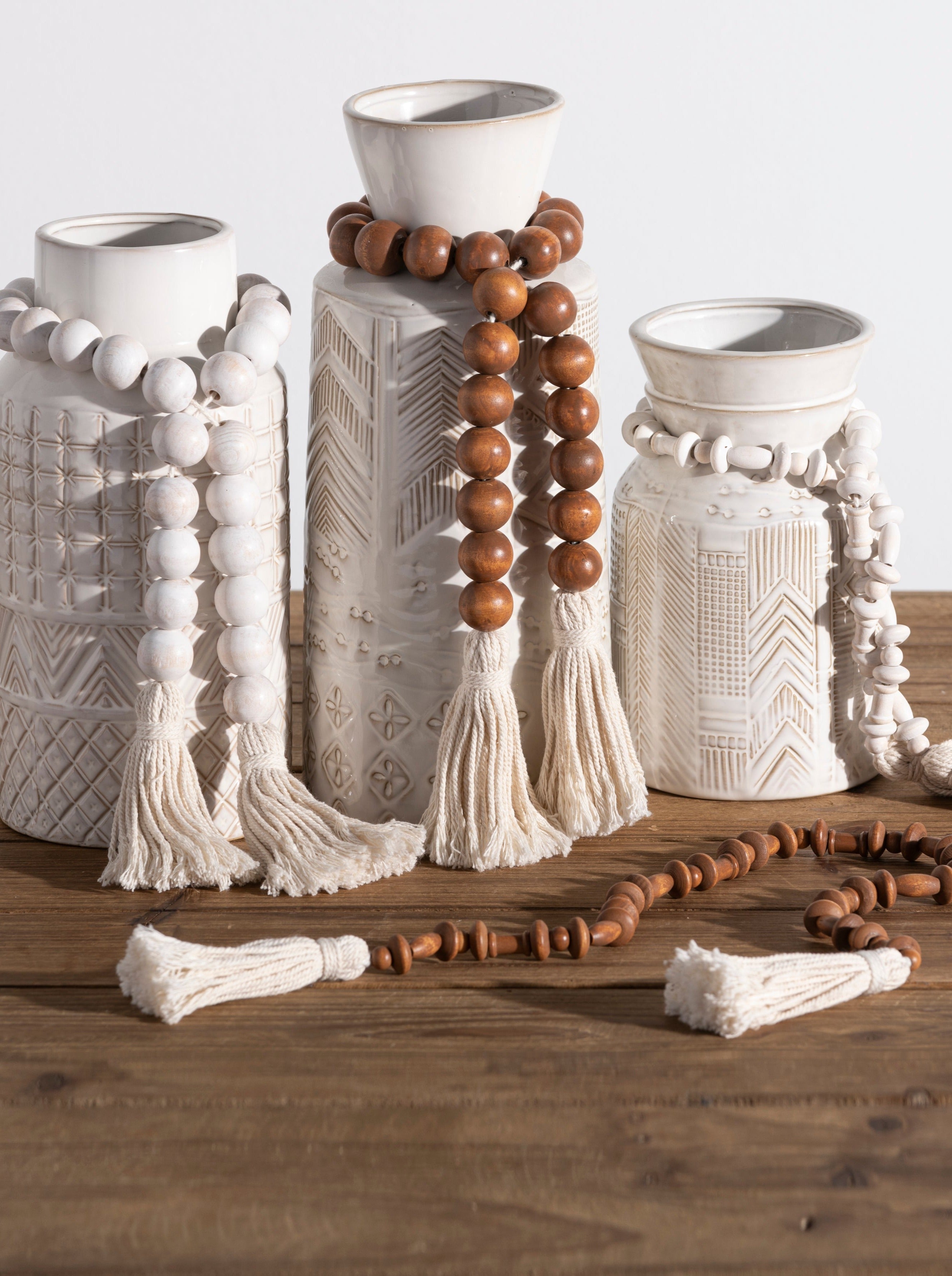 Shiraleah Assorted Set of 3 Wood Prayer Beads, Brown