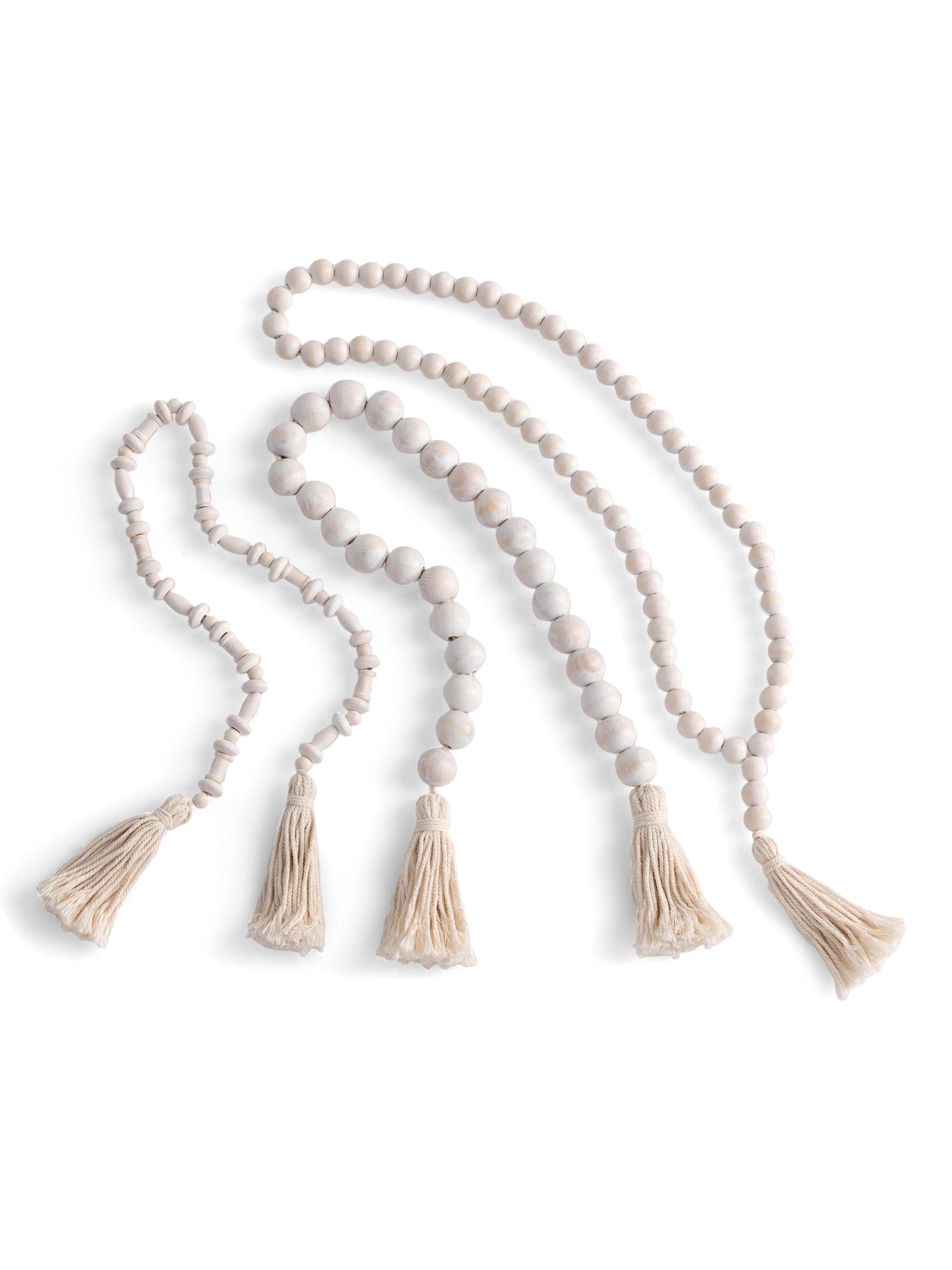 Shiraleah Assorted Set of 3 Wood Prayer Beads, White