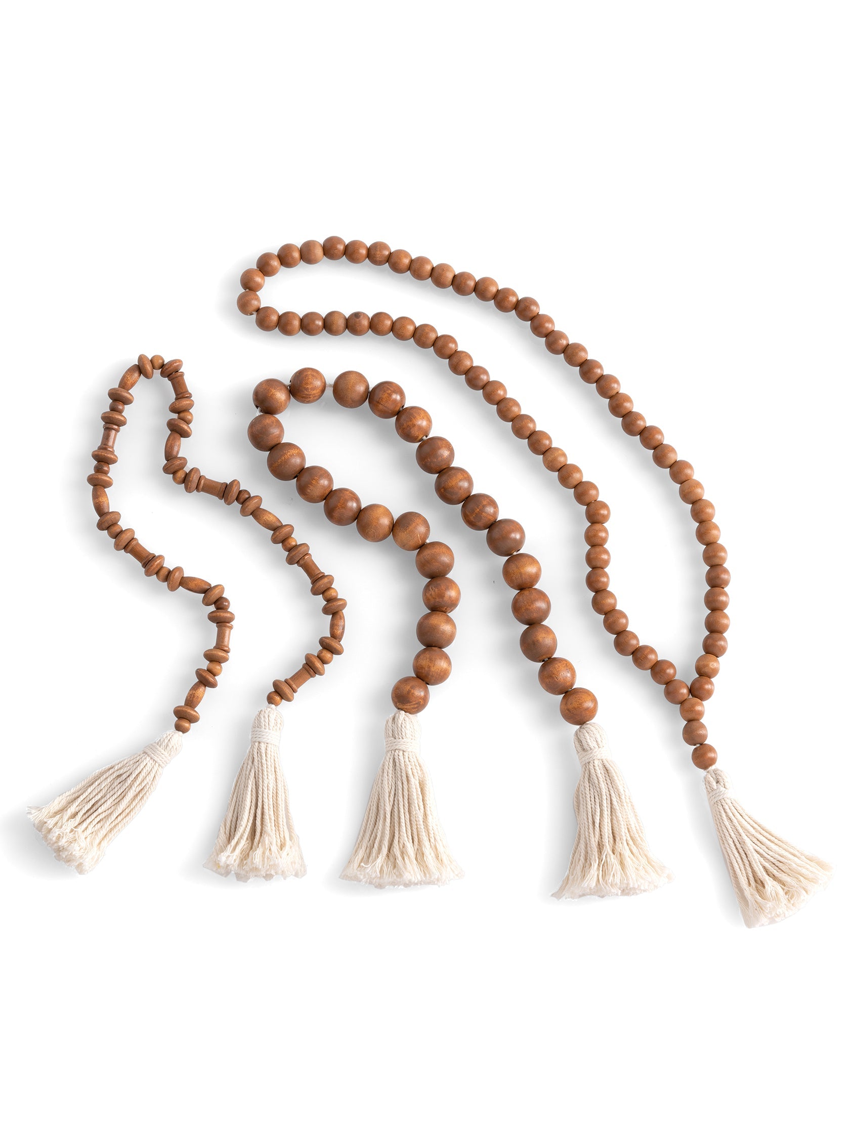 Shiraleah Assorted Set of 3 Wood Prayer Beads, Brown