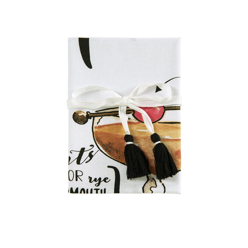 Shiraleah "Manhattan" Cocktail Tea Towel, White