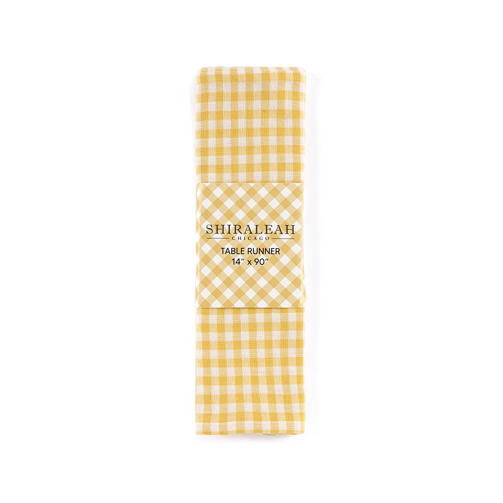 Shiraleah Gina Check Table Runner, Yellow