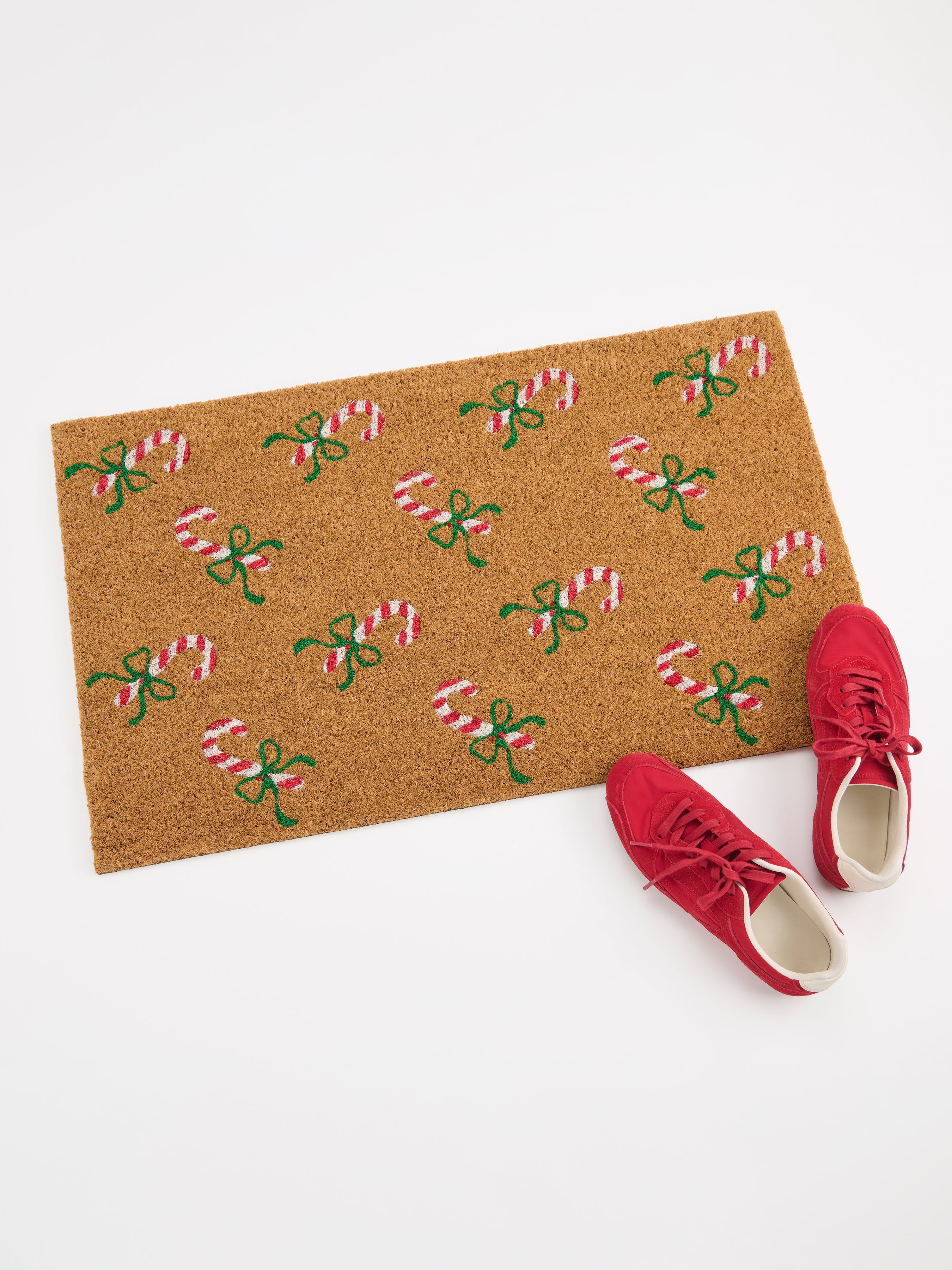 Shiraleah Candy Cane Doormat, Natural
