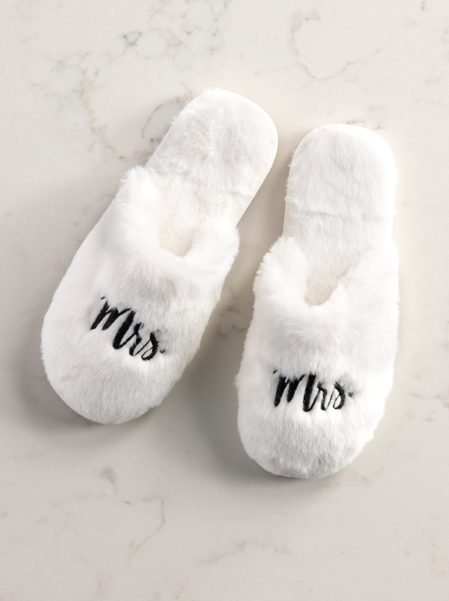 Assorted Set Of 2 Sizes "Mrs" Slippers, Ivory