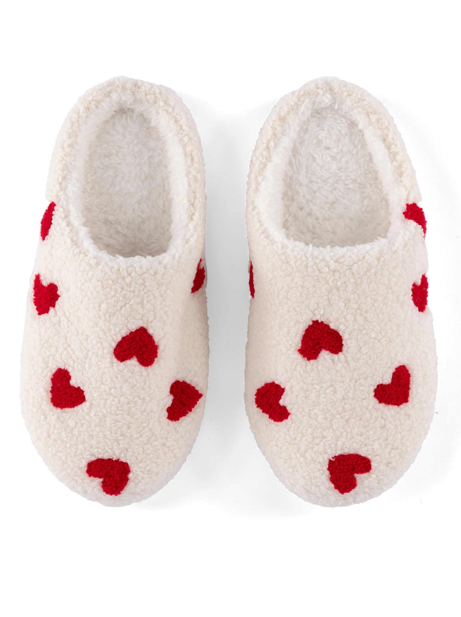 Shiraleah Assorted Set Of 2 Sizes Hearts Slippers, Ivory