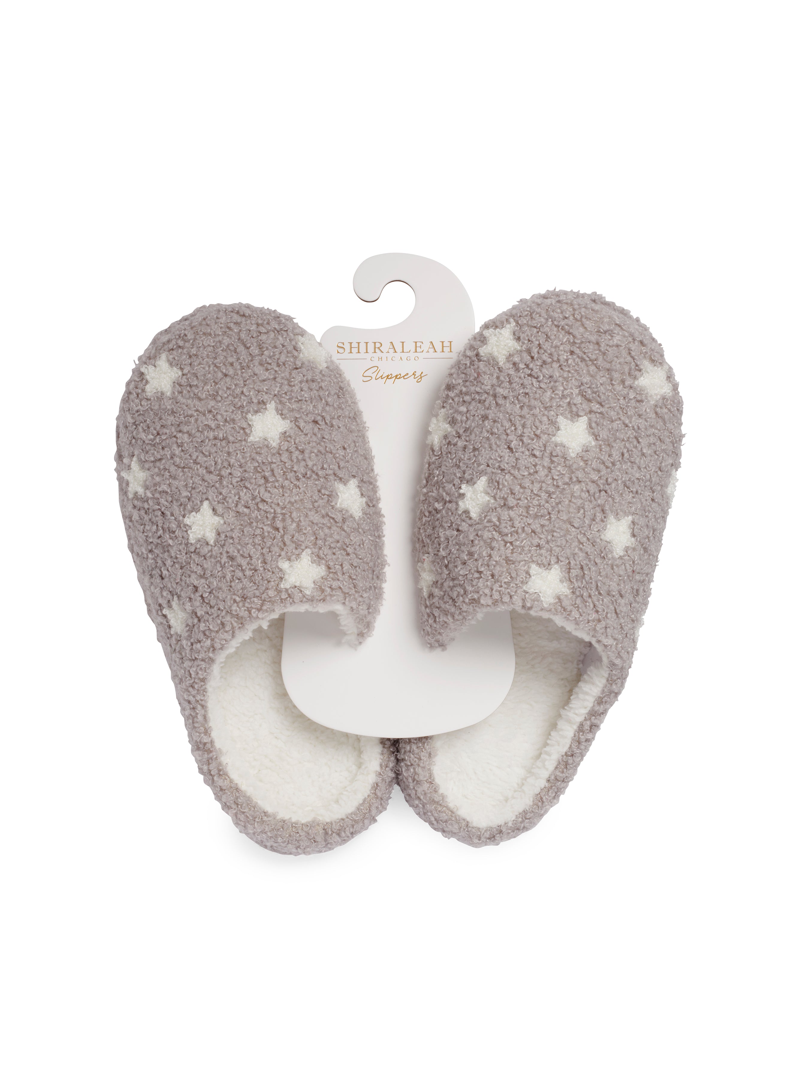 Shiraleah Assorted Set of 2 Sizes Star Slippers GREY