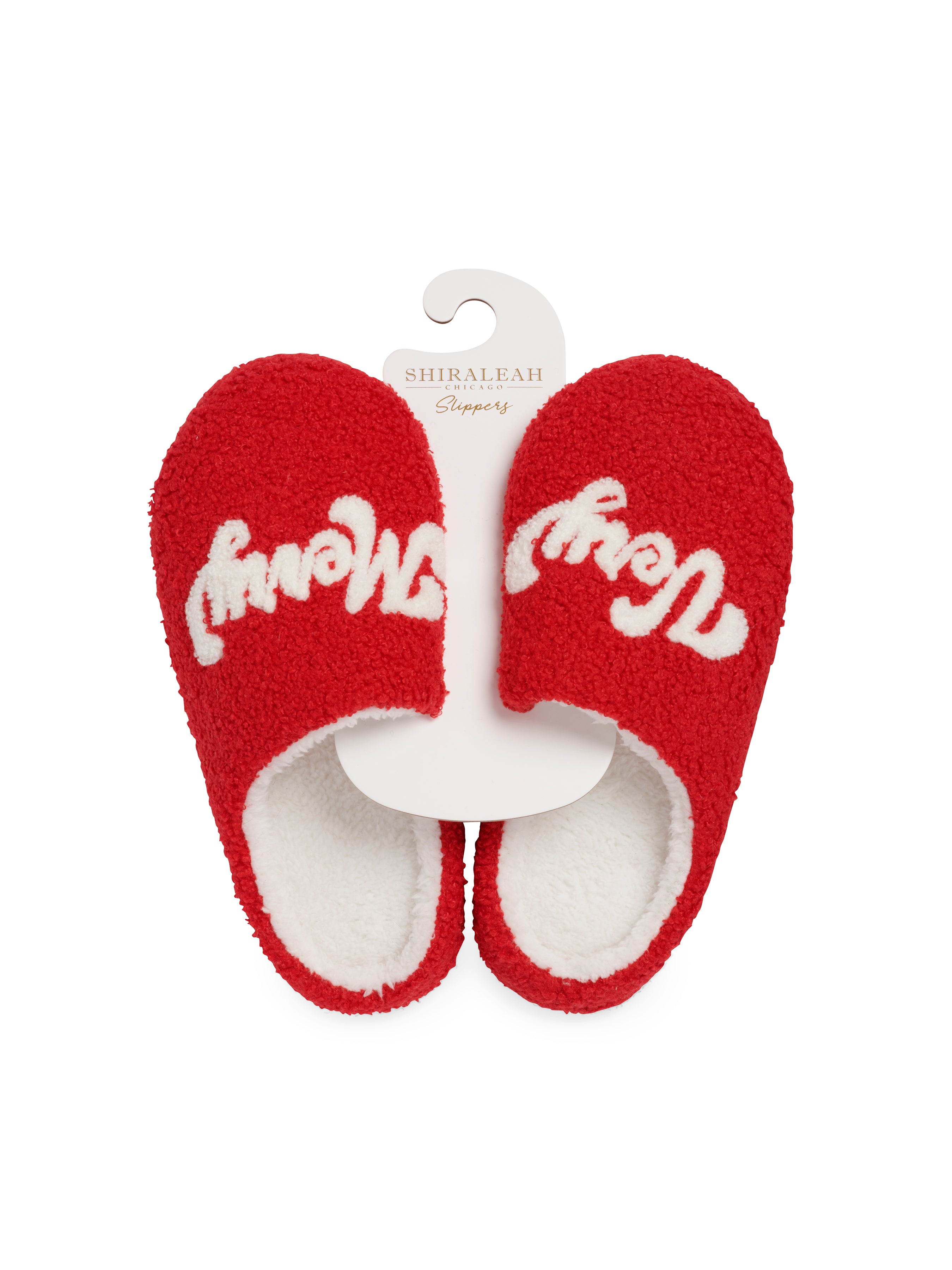 Shiraleah "Very Merry" Slippers, Red