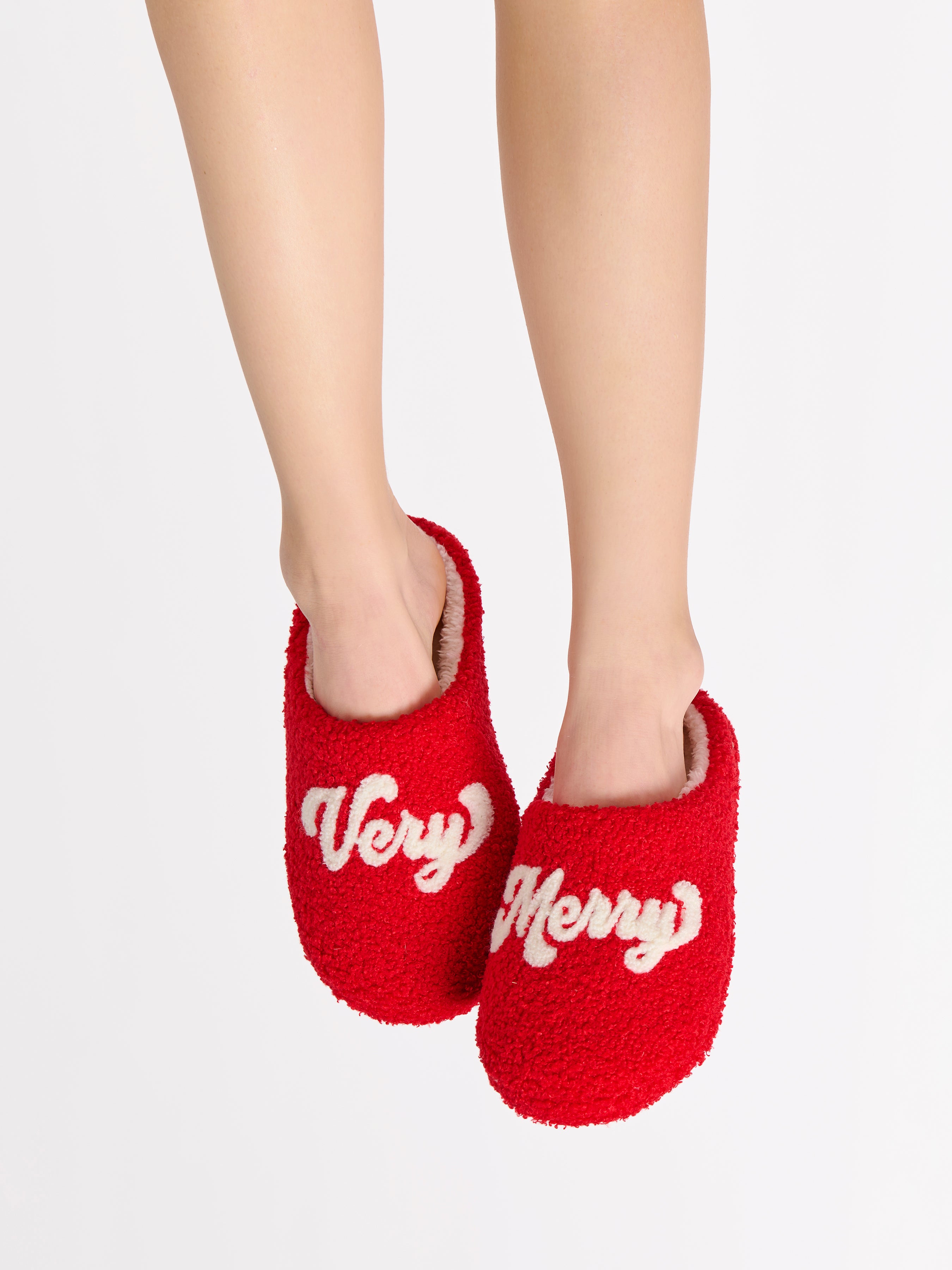Shiraleah "Very Merry" Slippers, Red