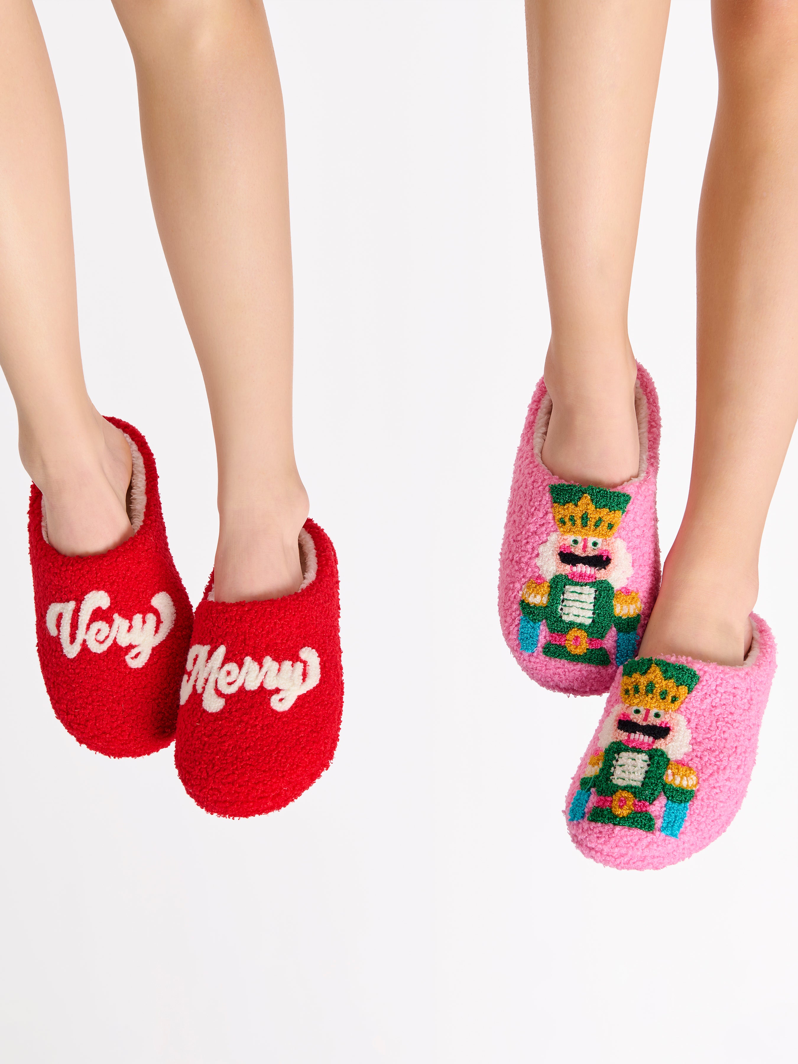 Shiraleah "Very Merry" Slippers, Red