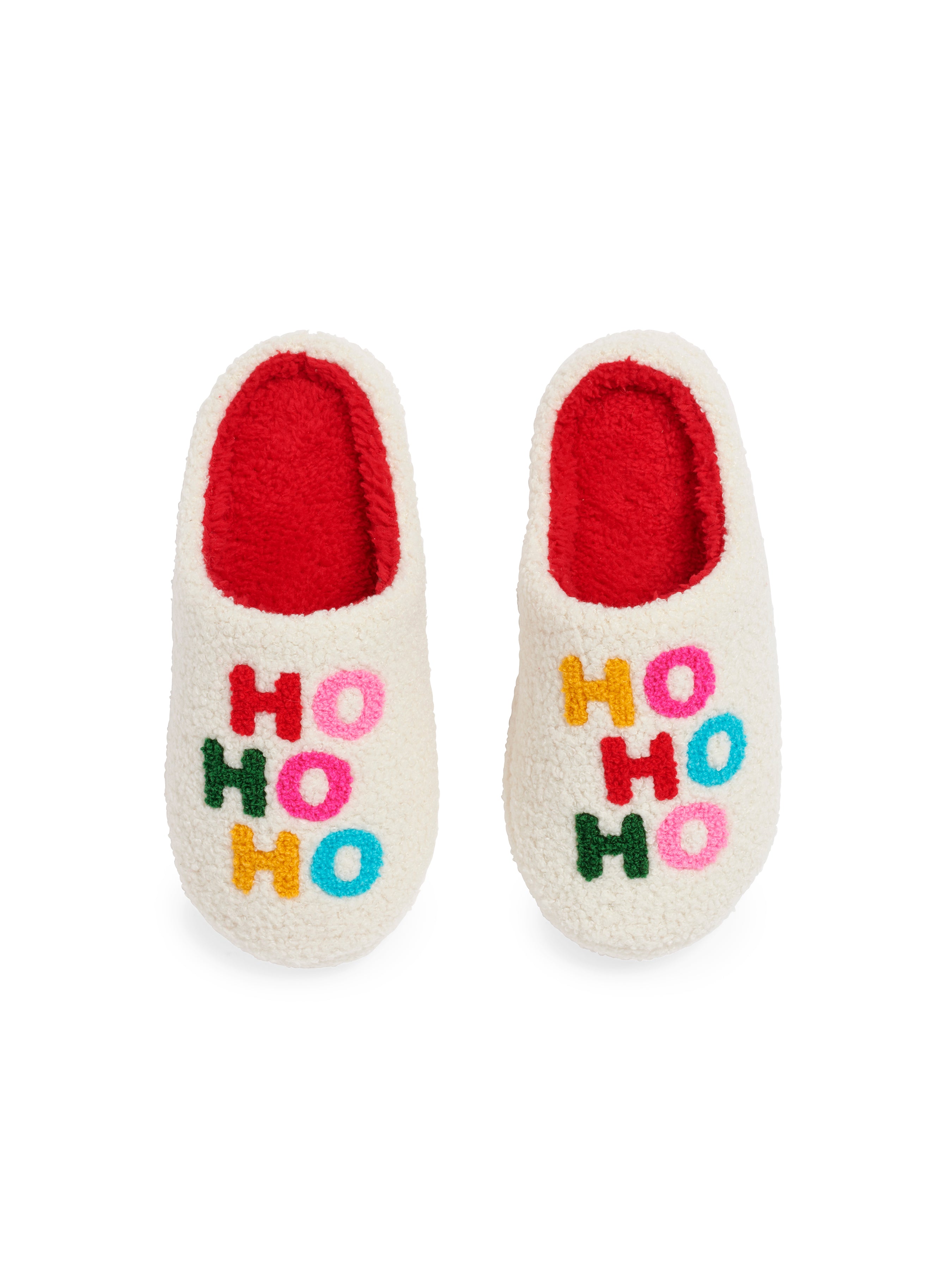 Shiraleah "Ho Ho Ho" Slippers, Ivory
