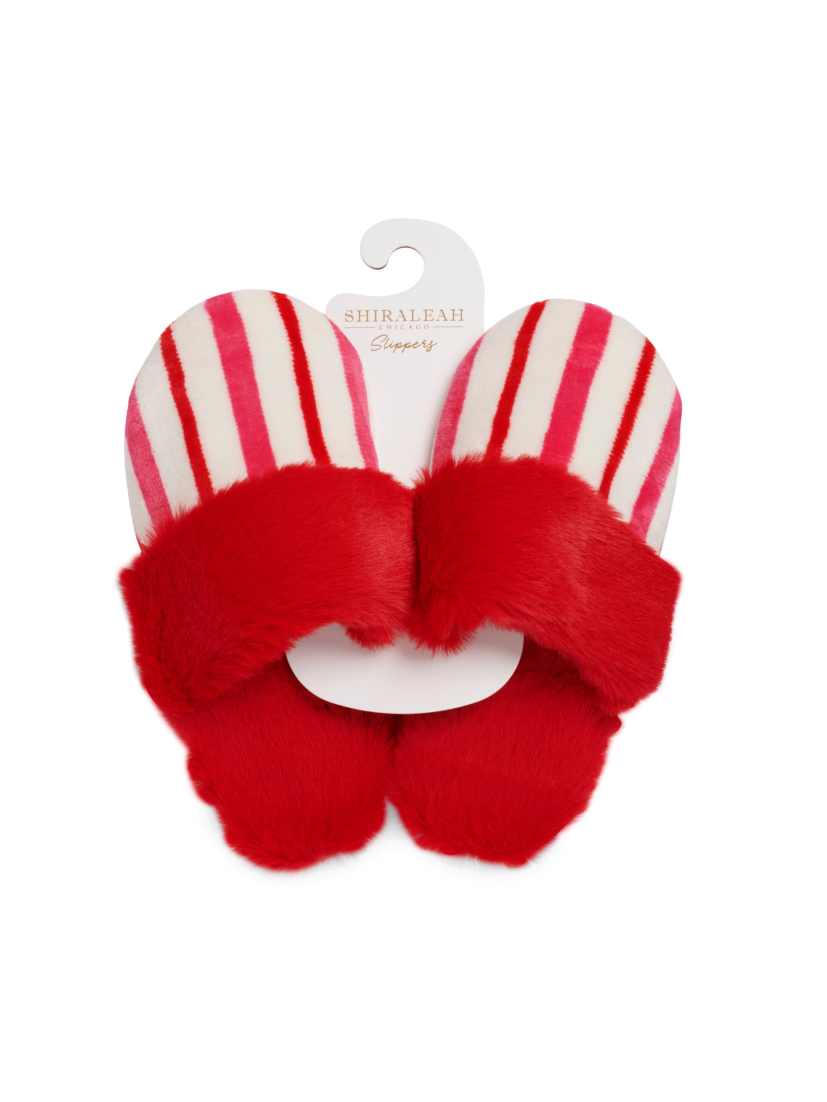 Shiraleah Assorted Set Of 2 Sizes Candy Stripe Slippers, Multi