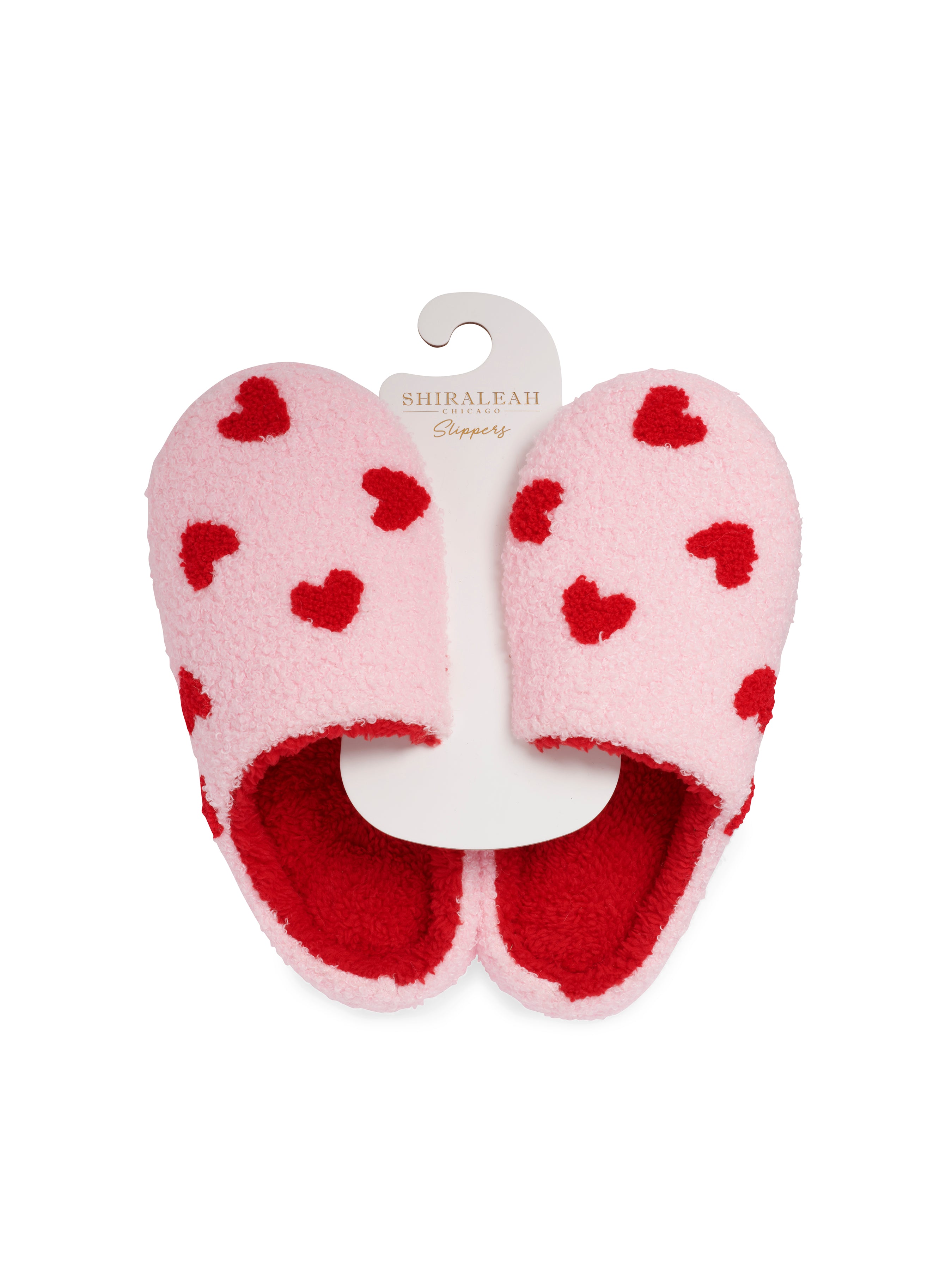 Shiraleah Hearts Slippers, Blush