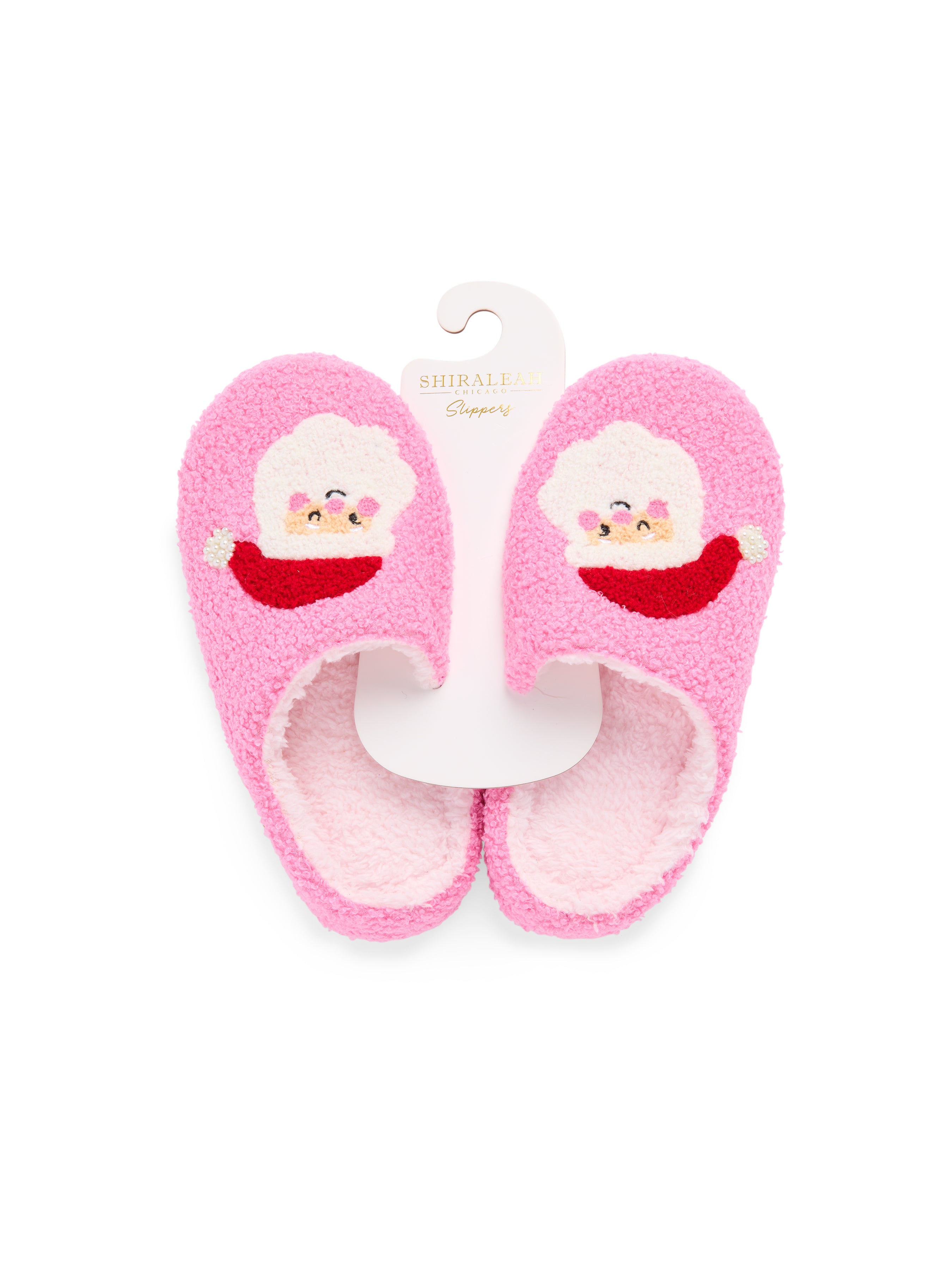 Shiraleah Jolly Santa Slippers, Pink PINK / S/M