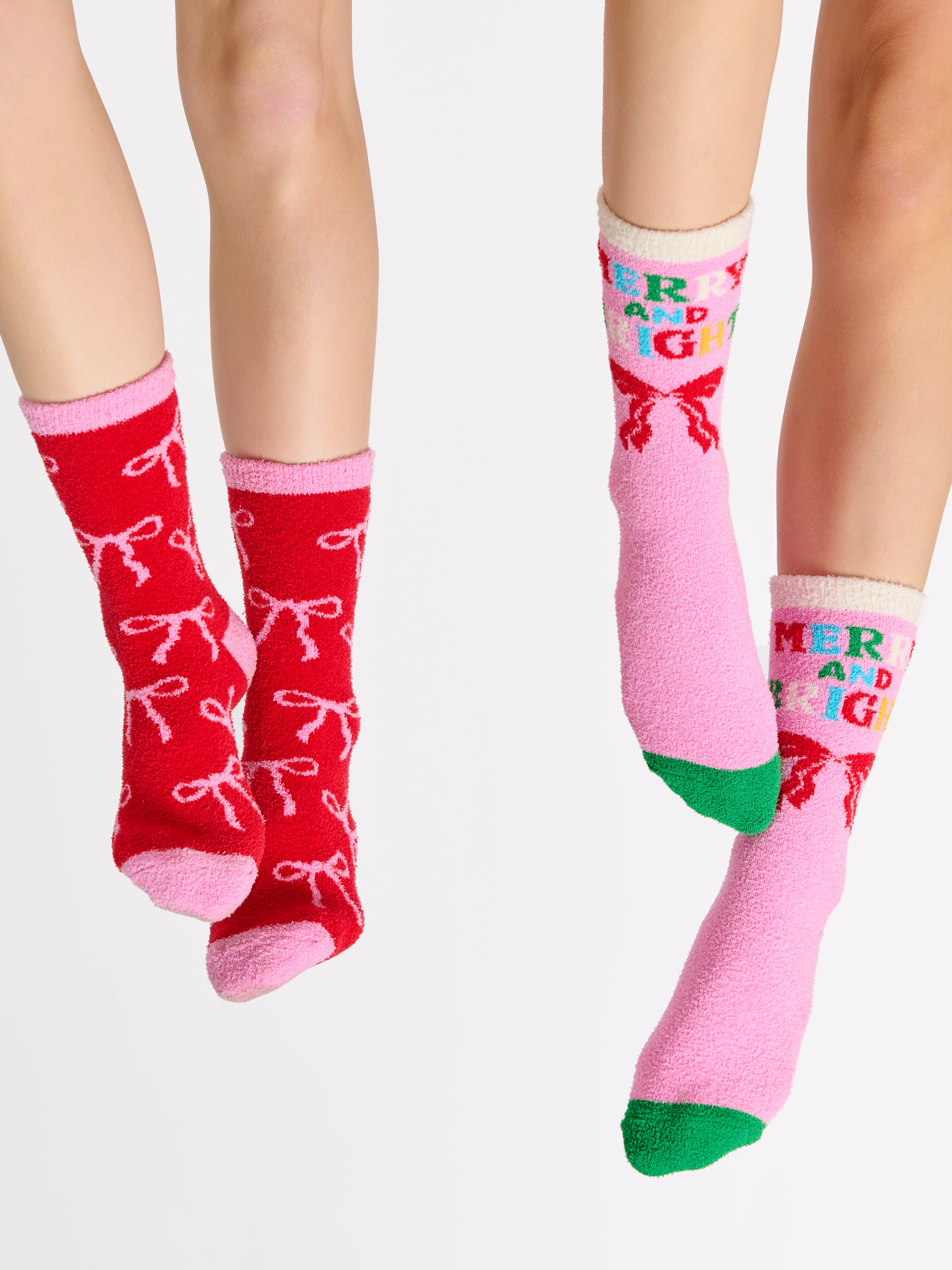 Shiraleah Bow Socks, Red