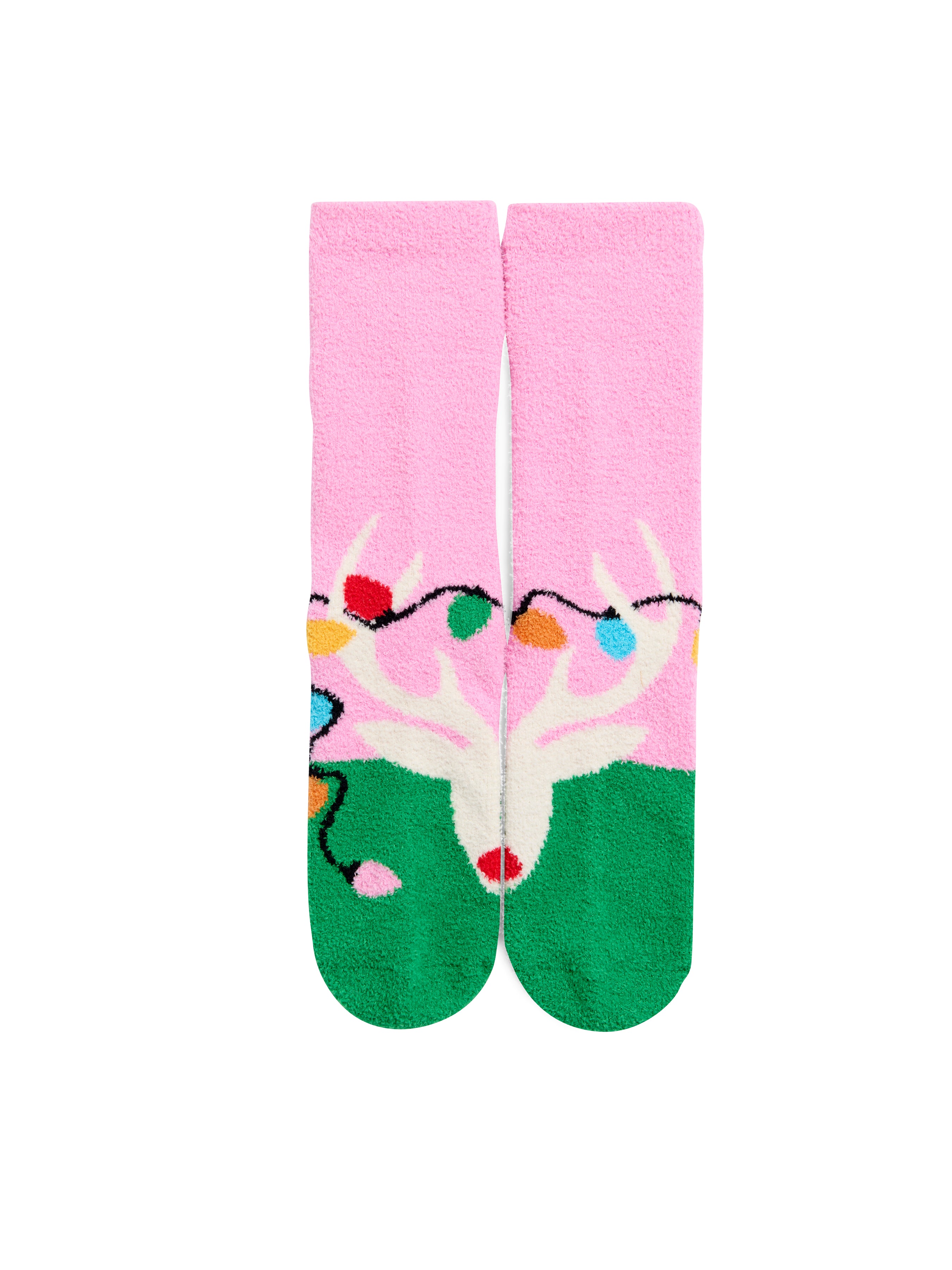 Shiraleah Reindeer Socks, Pink