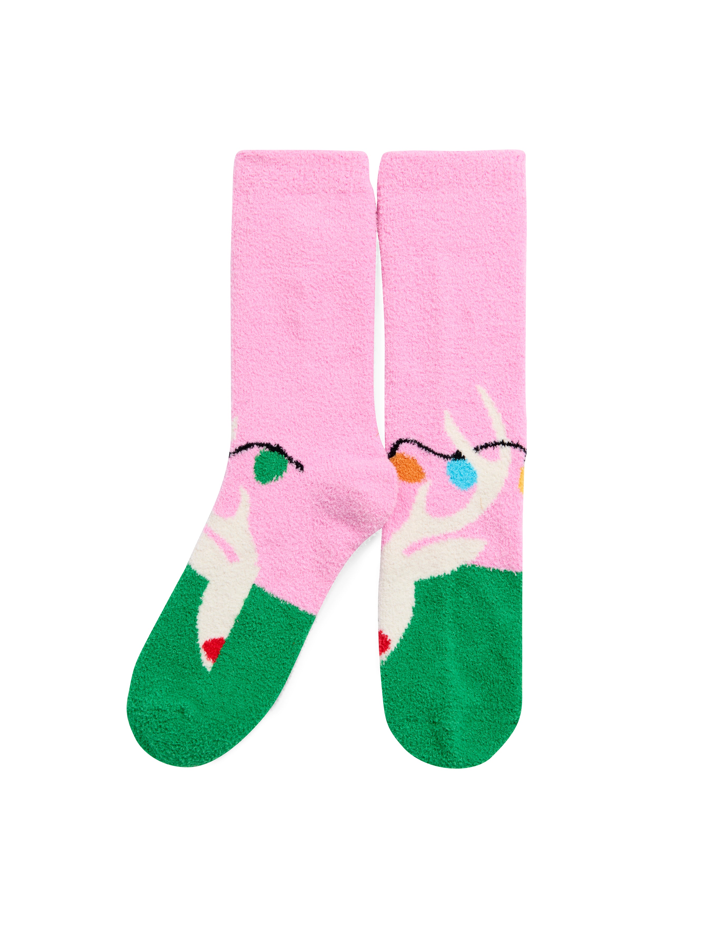 Shiraleah Reindeer Socks, Pink