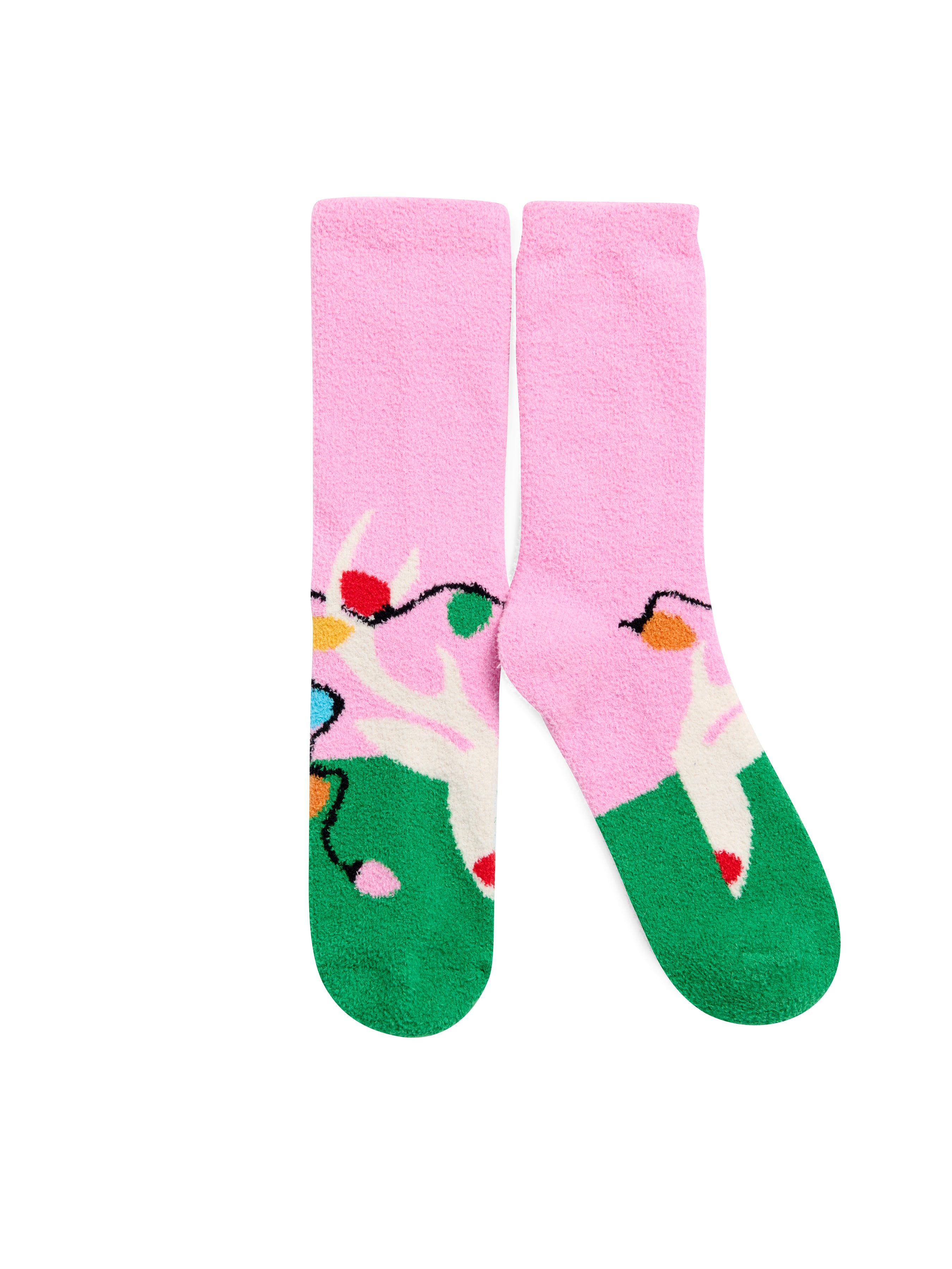 Shiraleah Reindeer Socks, Pink