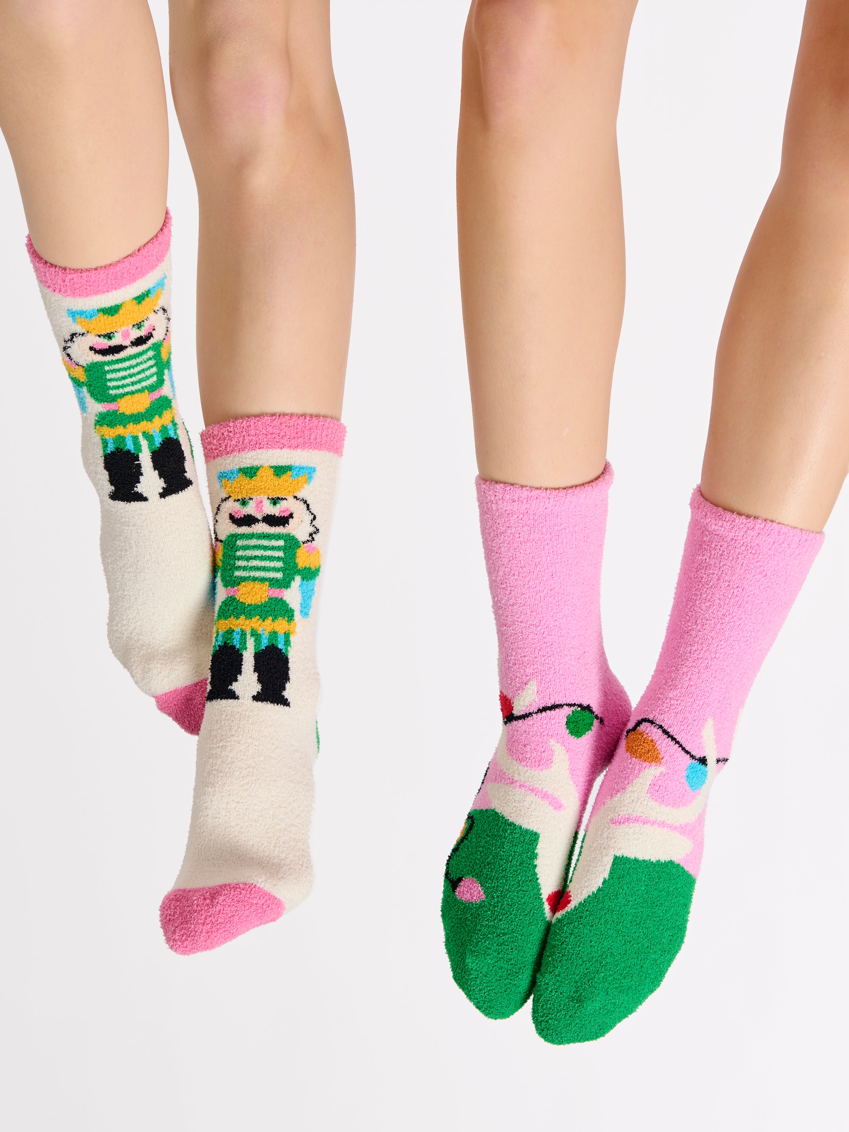 Shiraleah Reindeer Socks, Pink