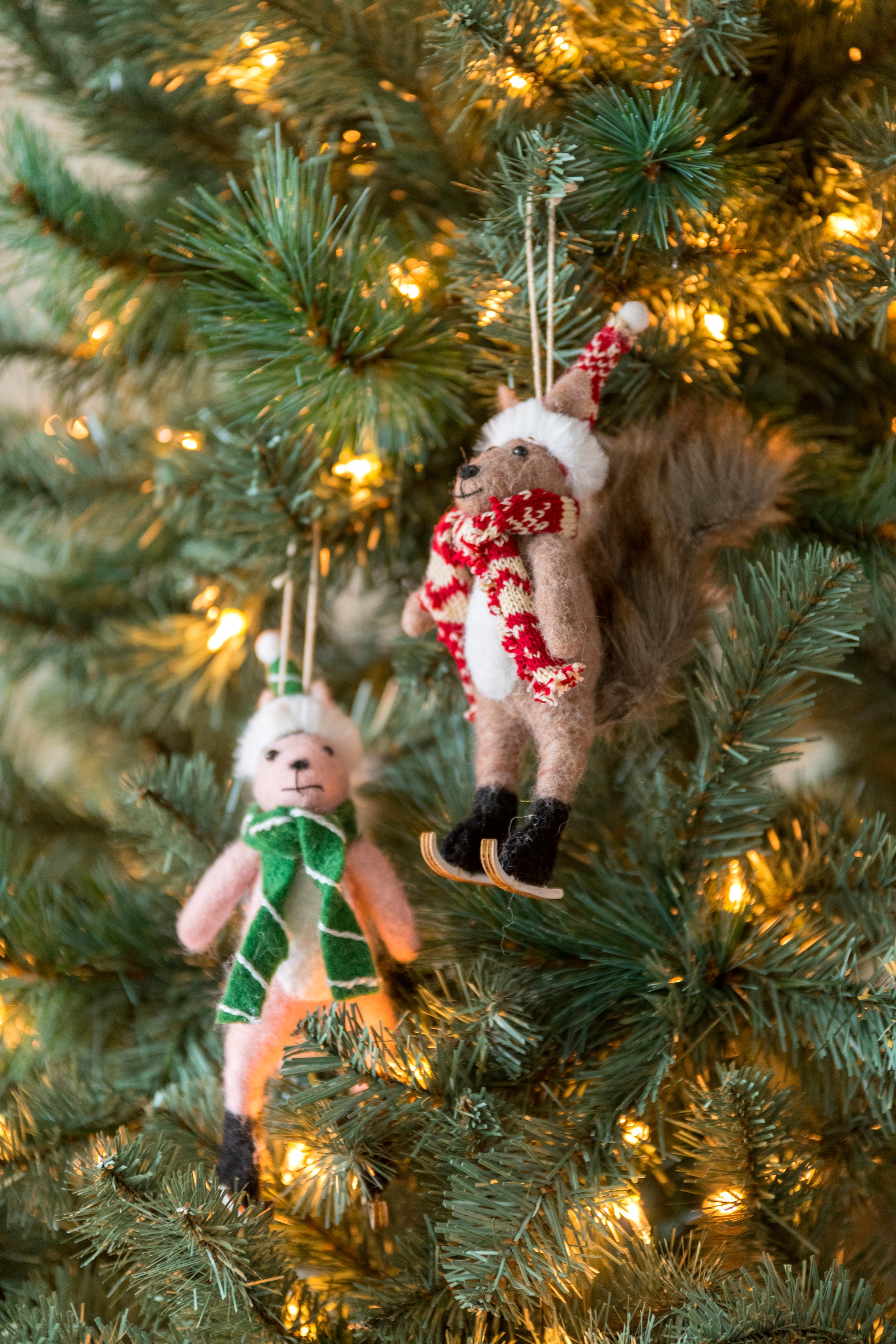 Shiraleah Set of 2 Squirrel Ornaments, Multi