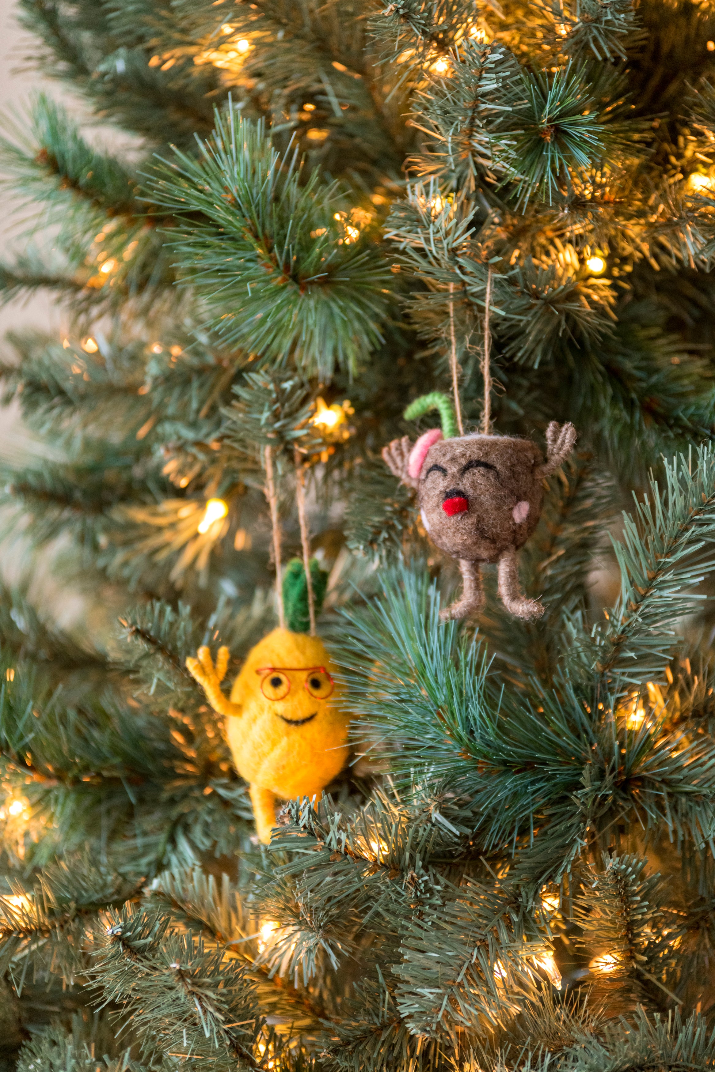 Shiraleah Set of 2 Coconut and Pineapple Ornaments, Multi