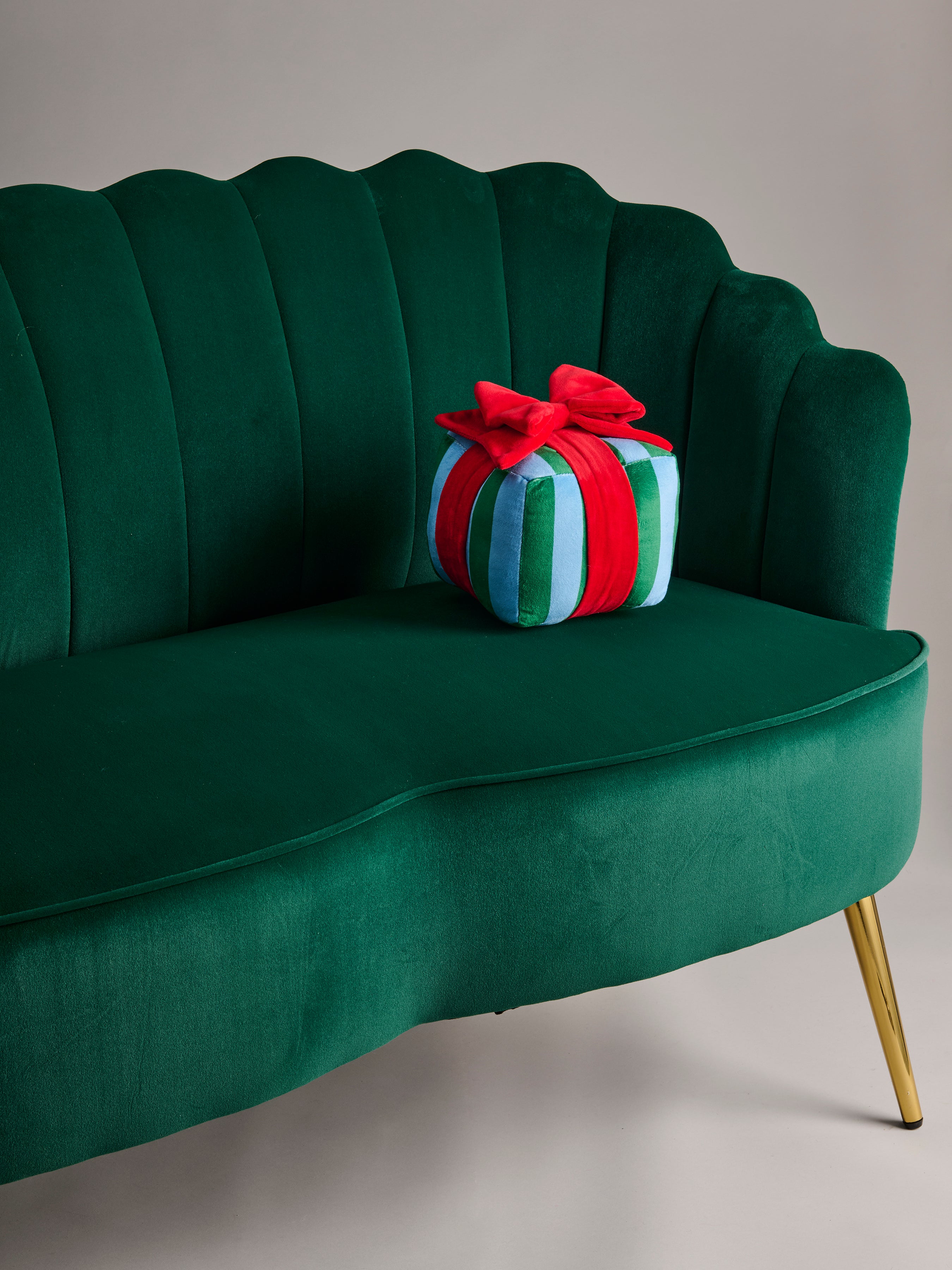 Shiraleah Stripe Gift Box Small Pillow BLUE