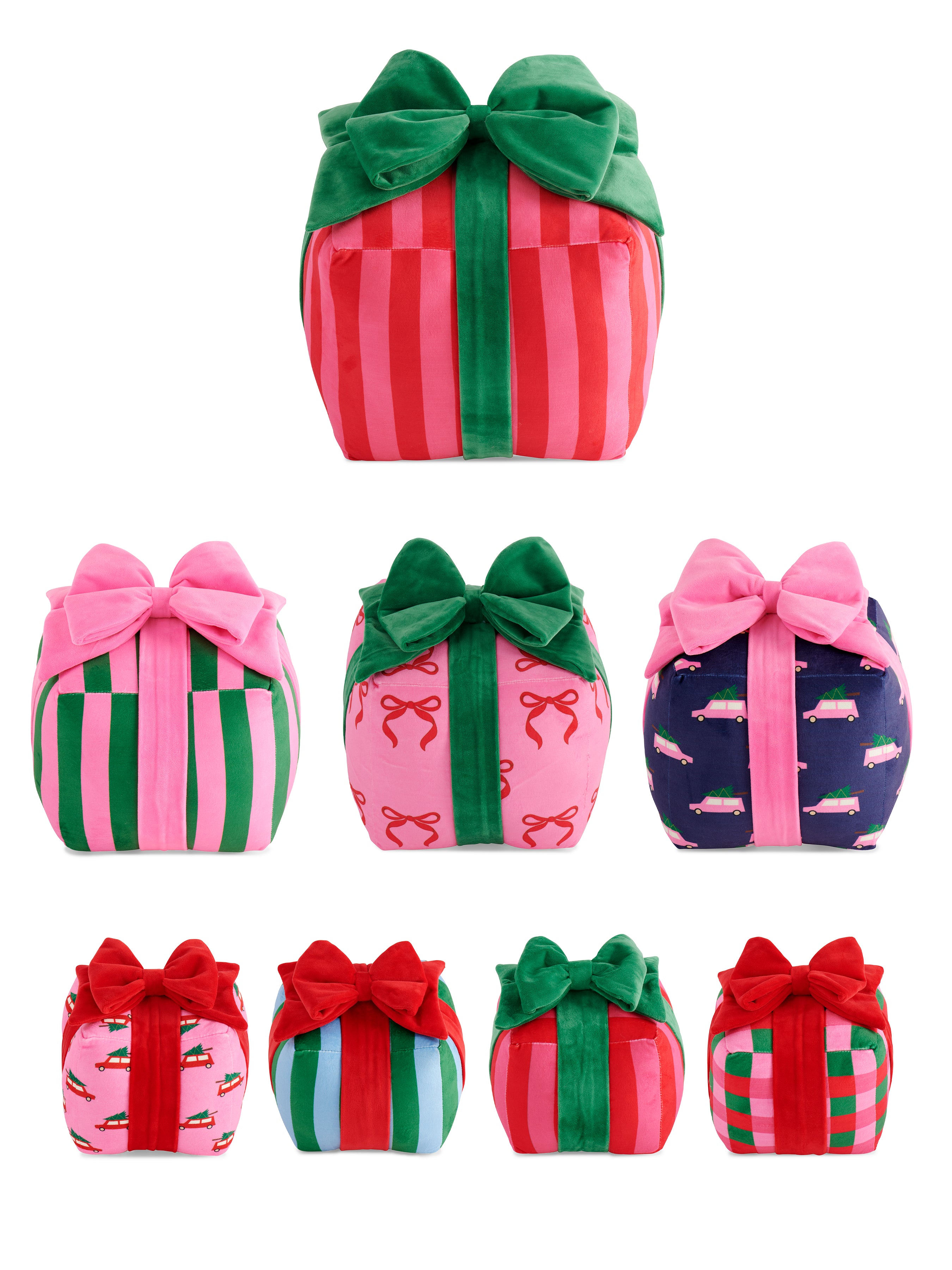 Shiraleah Assorted Set Of 8 Patterns Gift Box Pillows, Multi