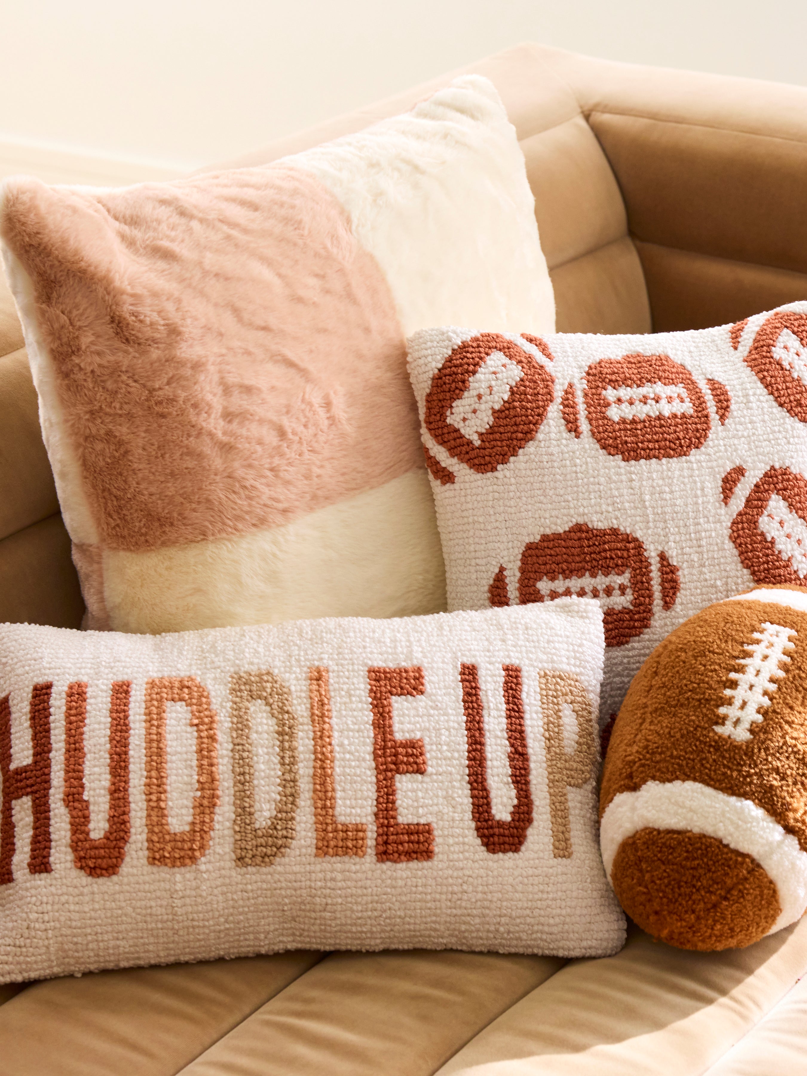 Shiraleah Football Pillow IVORY