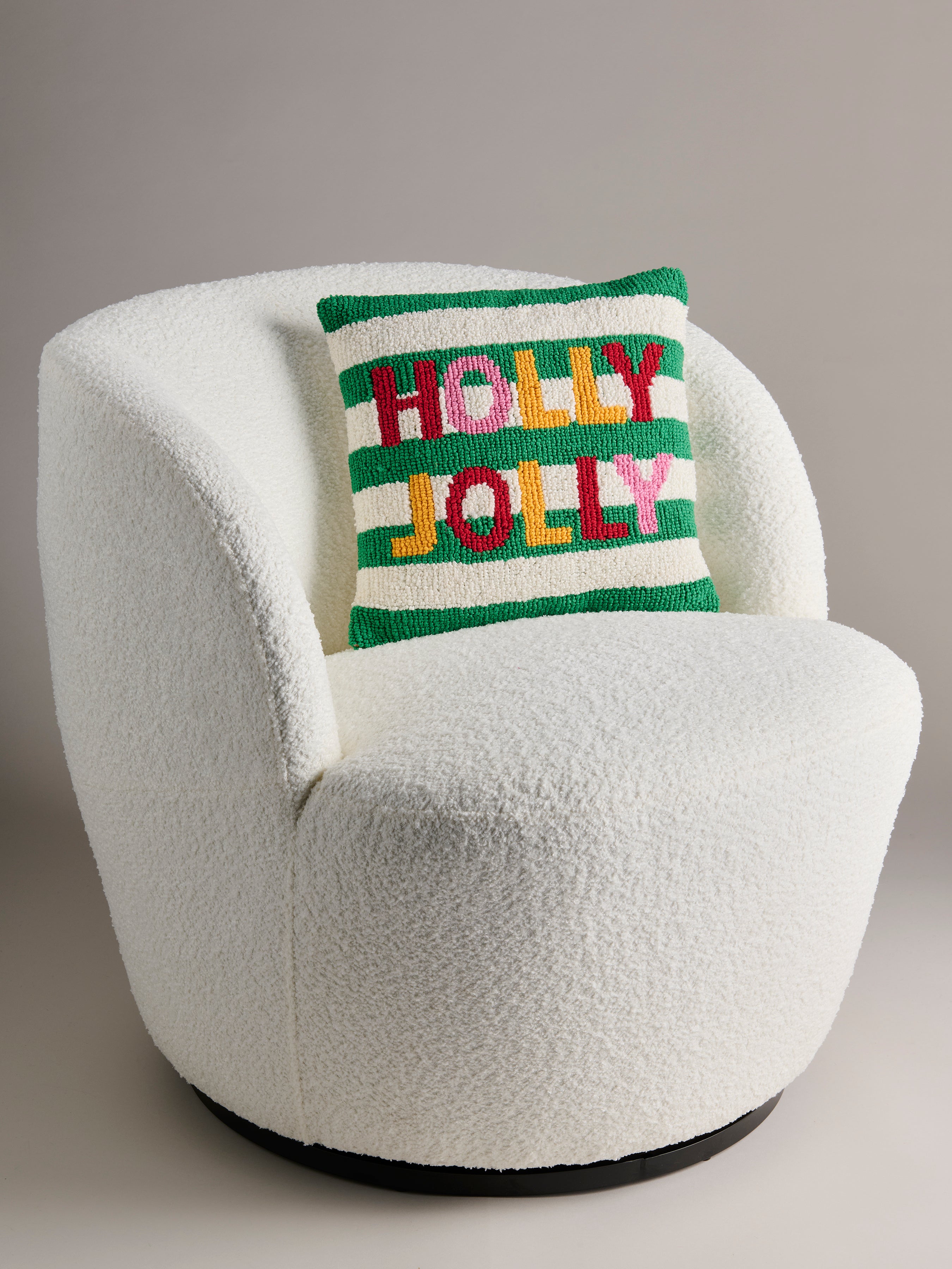 Shiraleah "Holly Jolly" Tufted Pillow, Multi