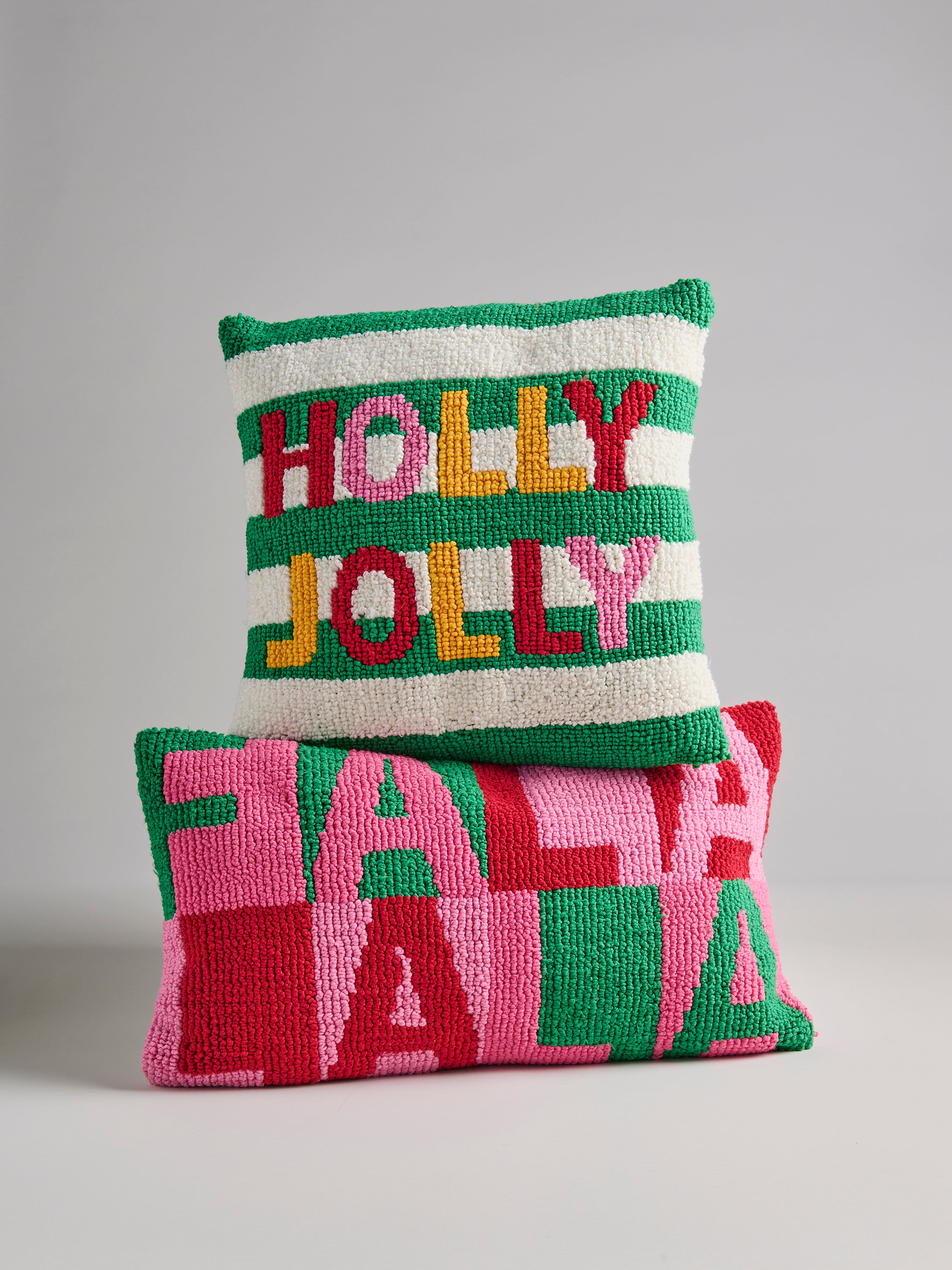 Shiraleah "Holly Jolly" Tufted Pillow, Multi