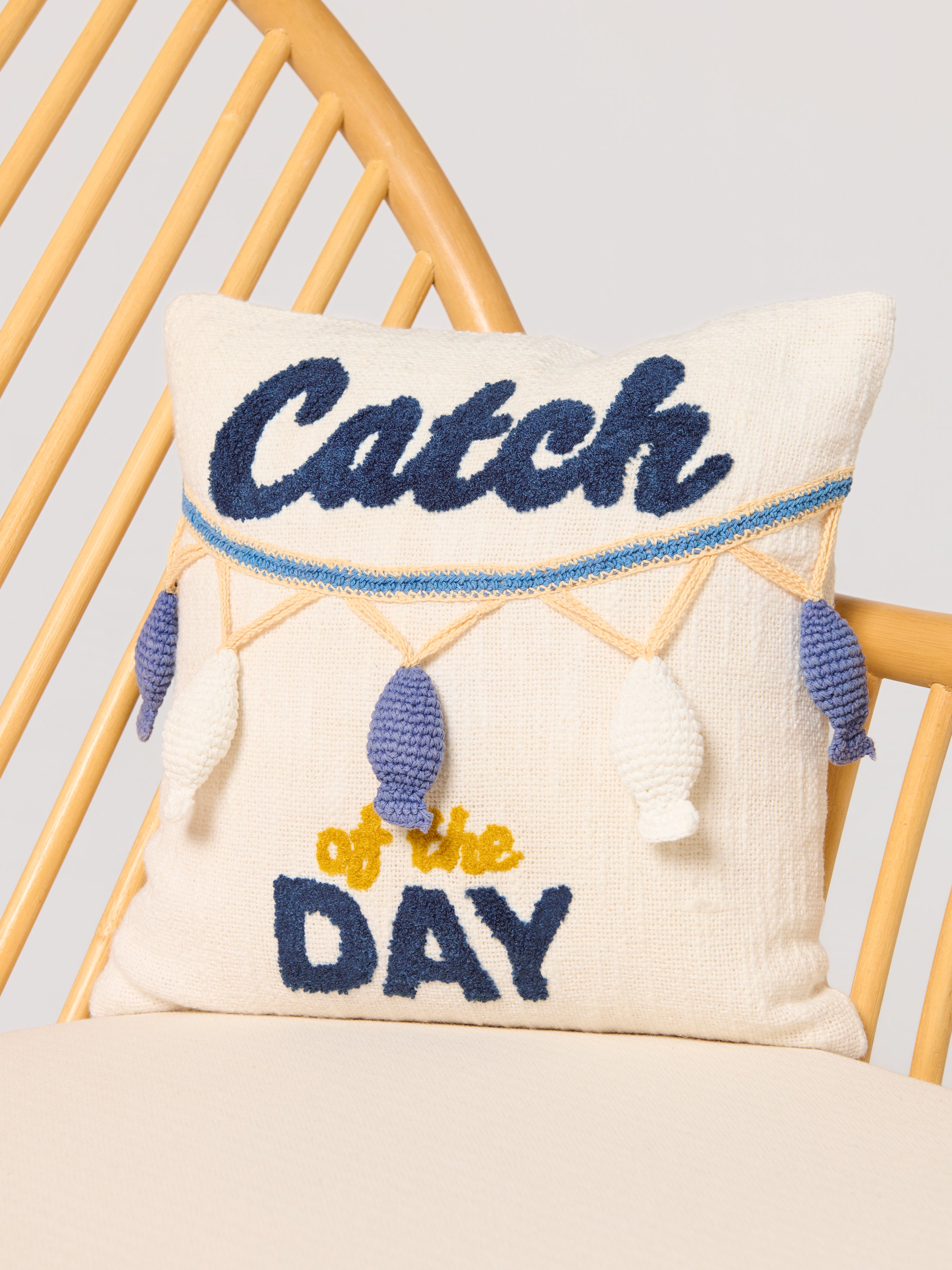 Shiraleah "Catch of the Day" Pillow, Multi