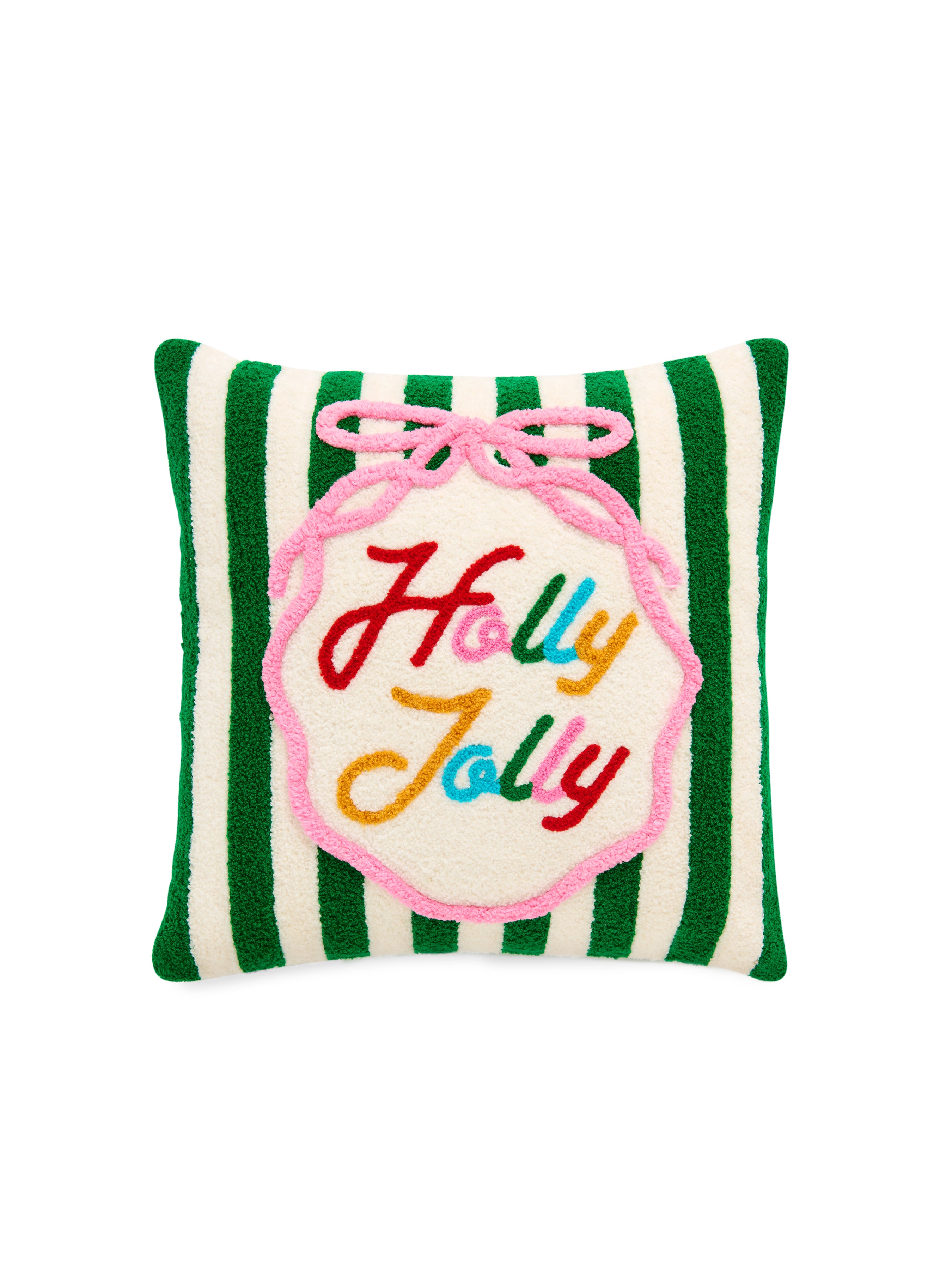 Shiraleah "Holly Jolly" Pillow, Green