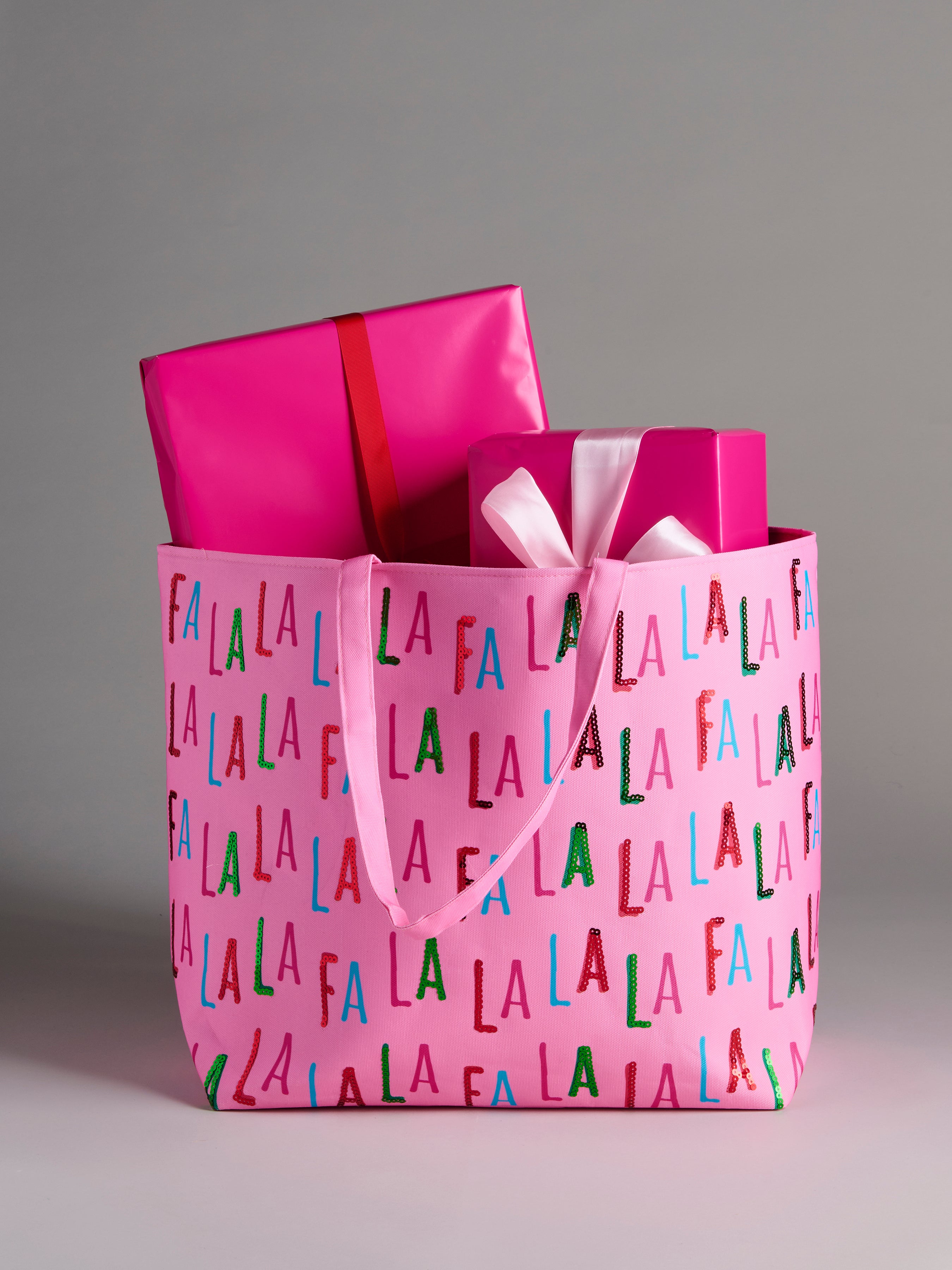 Shiraleah "Fa La La" Gifting Tote, Pink