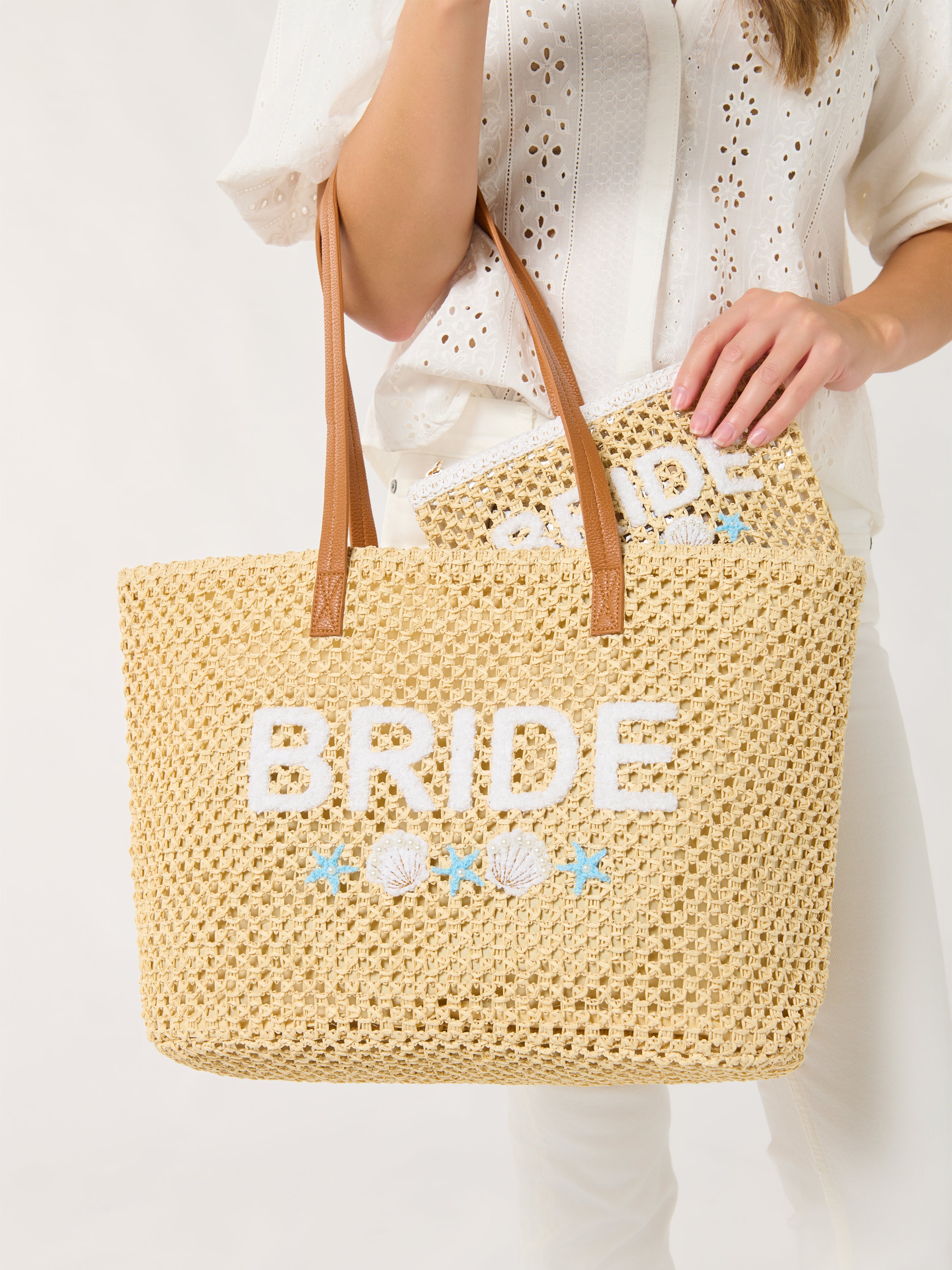 Shiraleah "Bride" Shell Tote, Natural