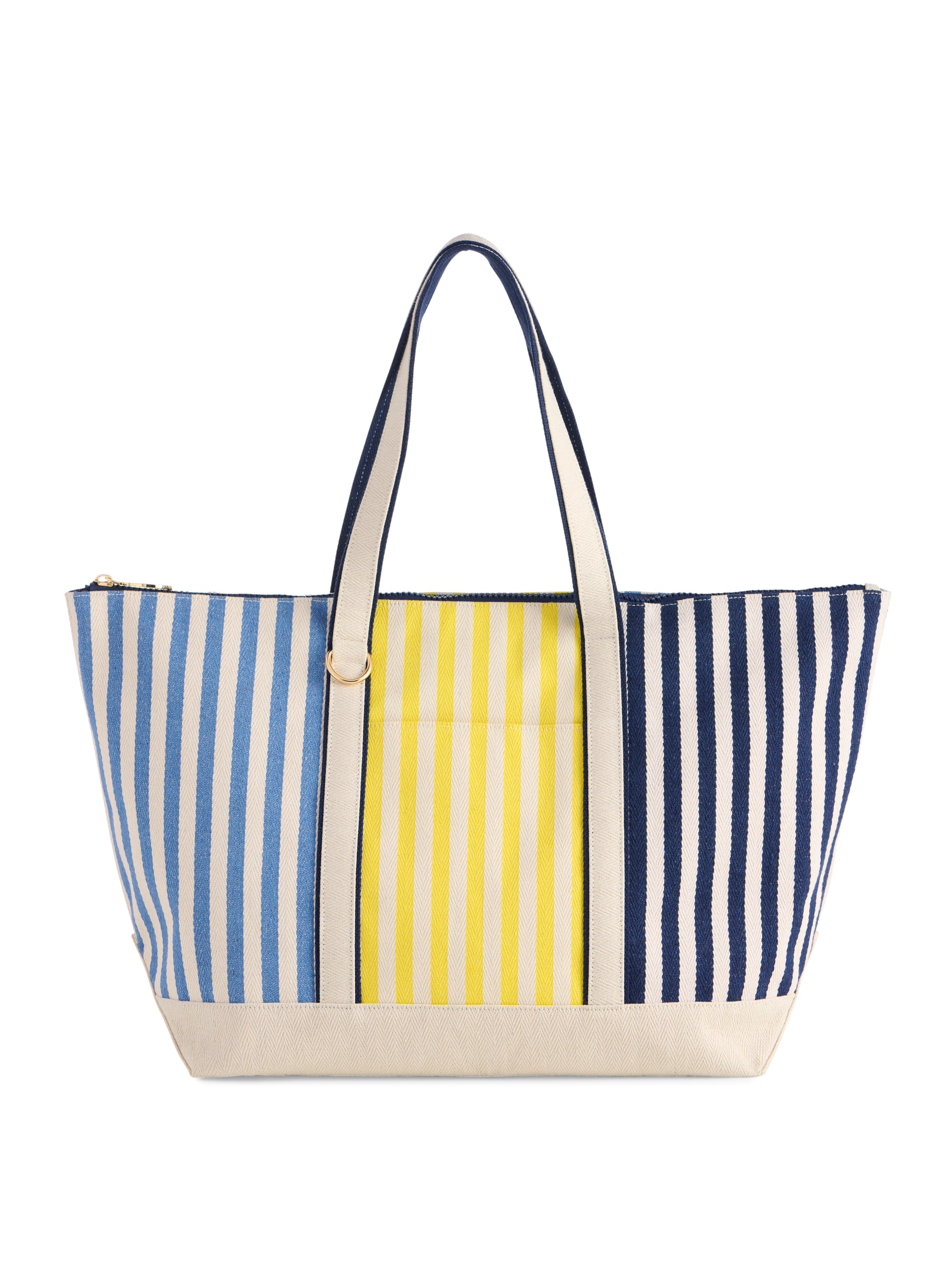 LUDLOW Shirring stripe tote S イエロー