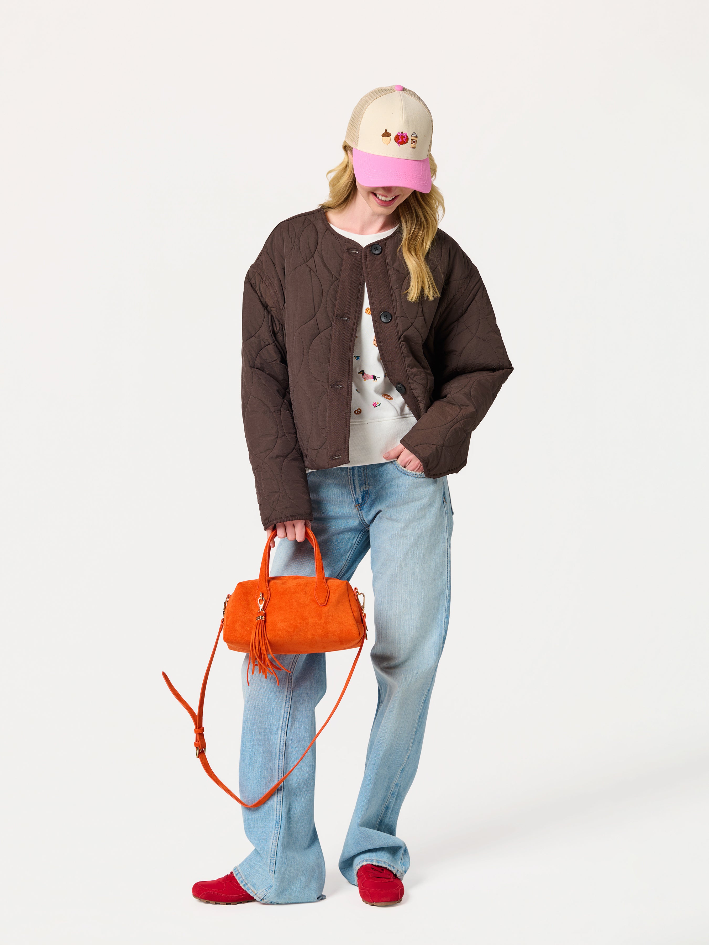 Shiraleah Kylie Mini Bowler Bag ORANGE / OS