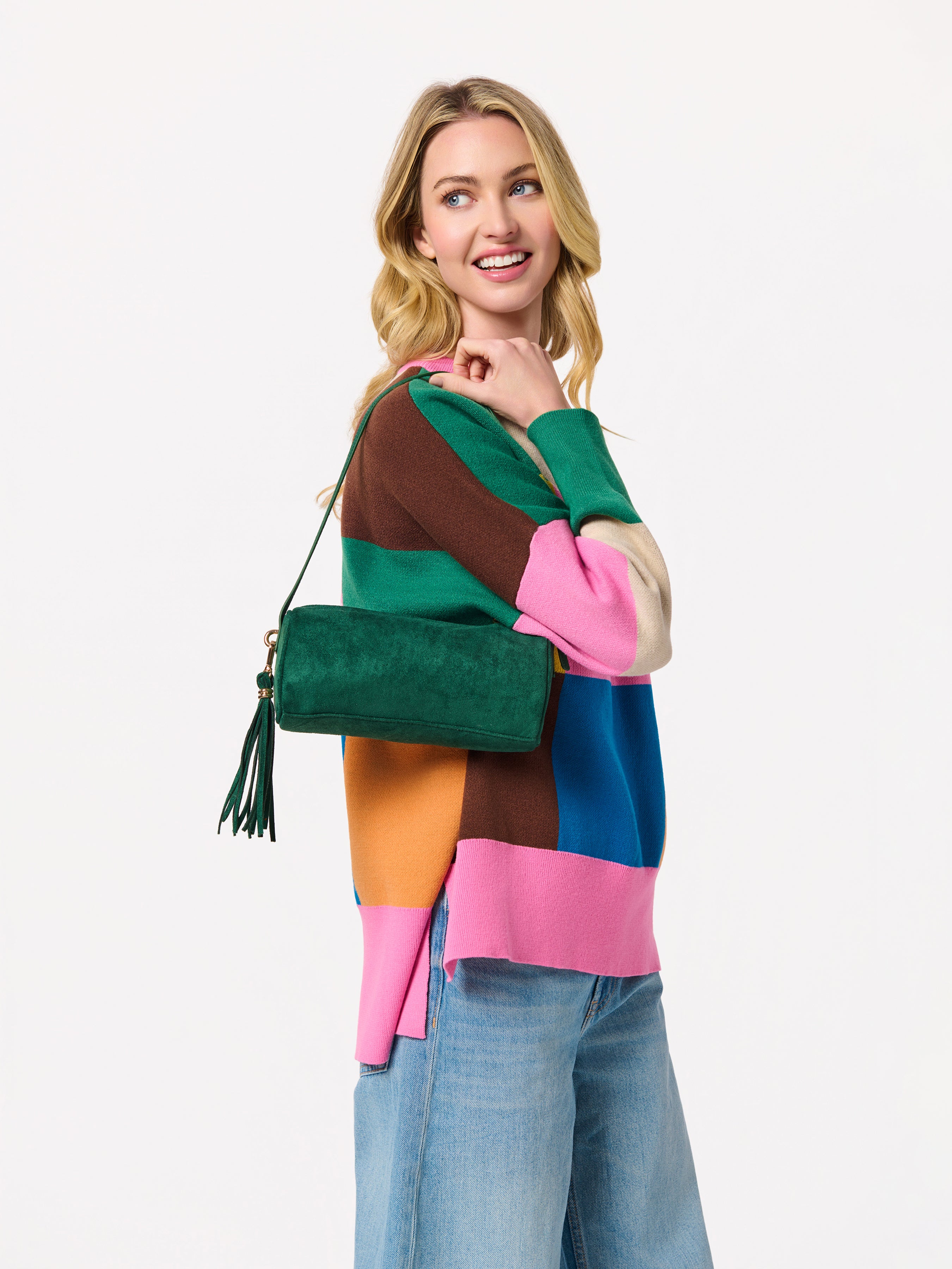 Shiraleah Kylie Barrel Shoulder Bag EMERALD / OS