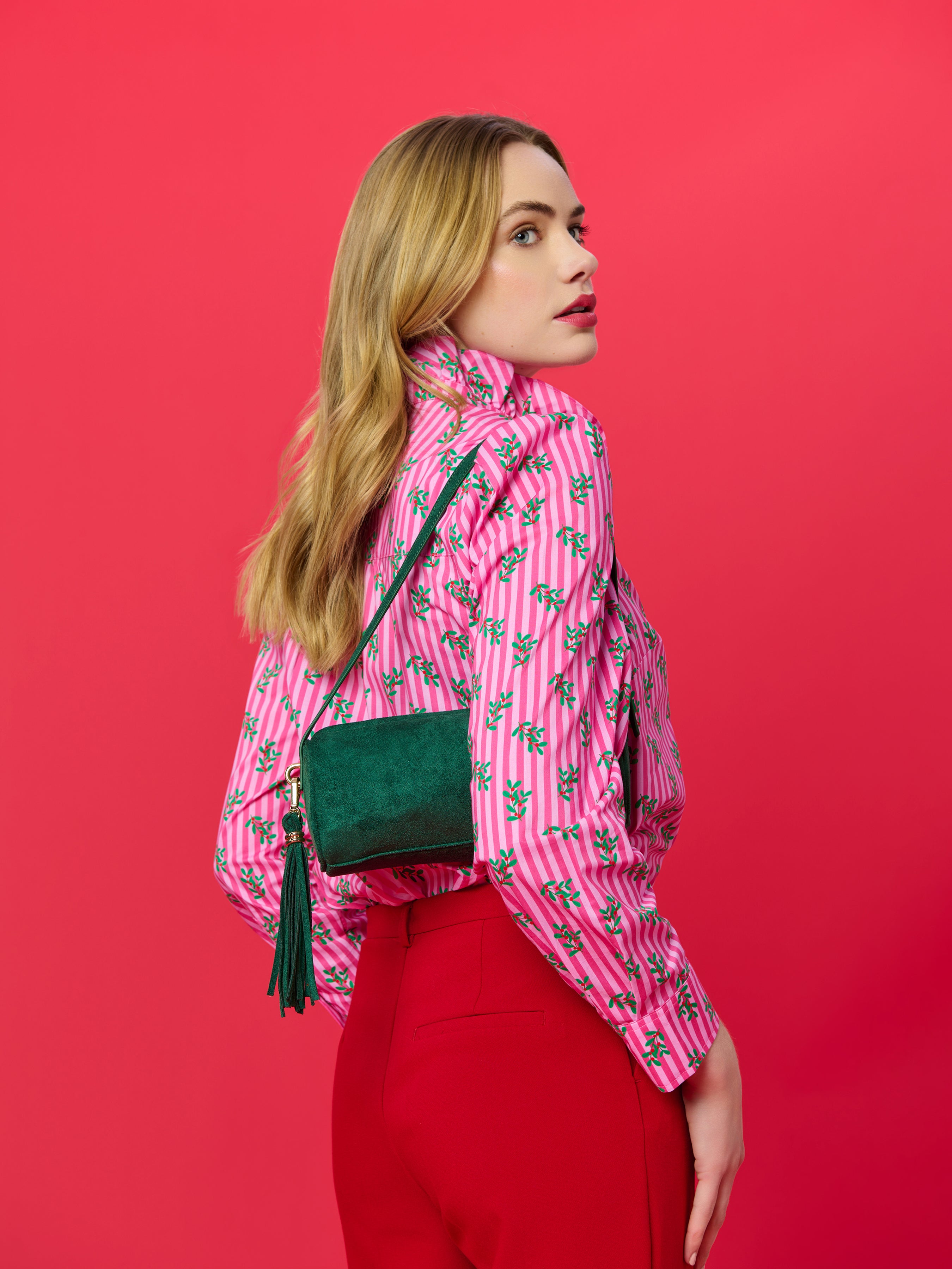 Shiraleah Kylie Barrel Shoulder Bag EMERALD / OS