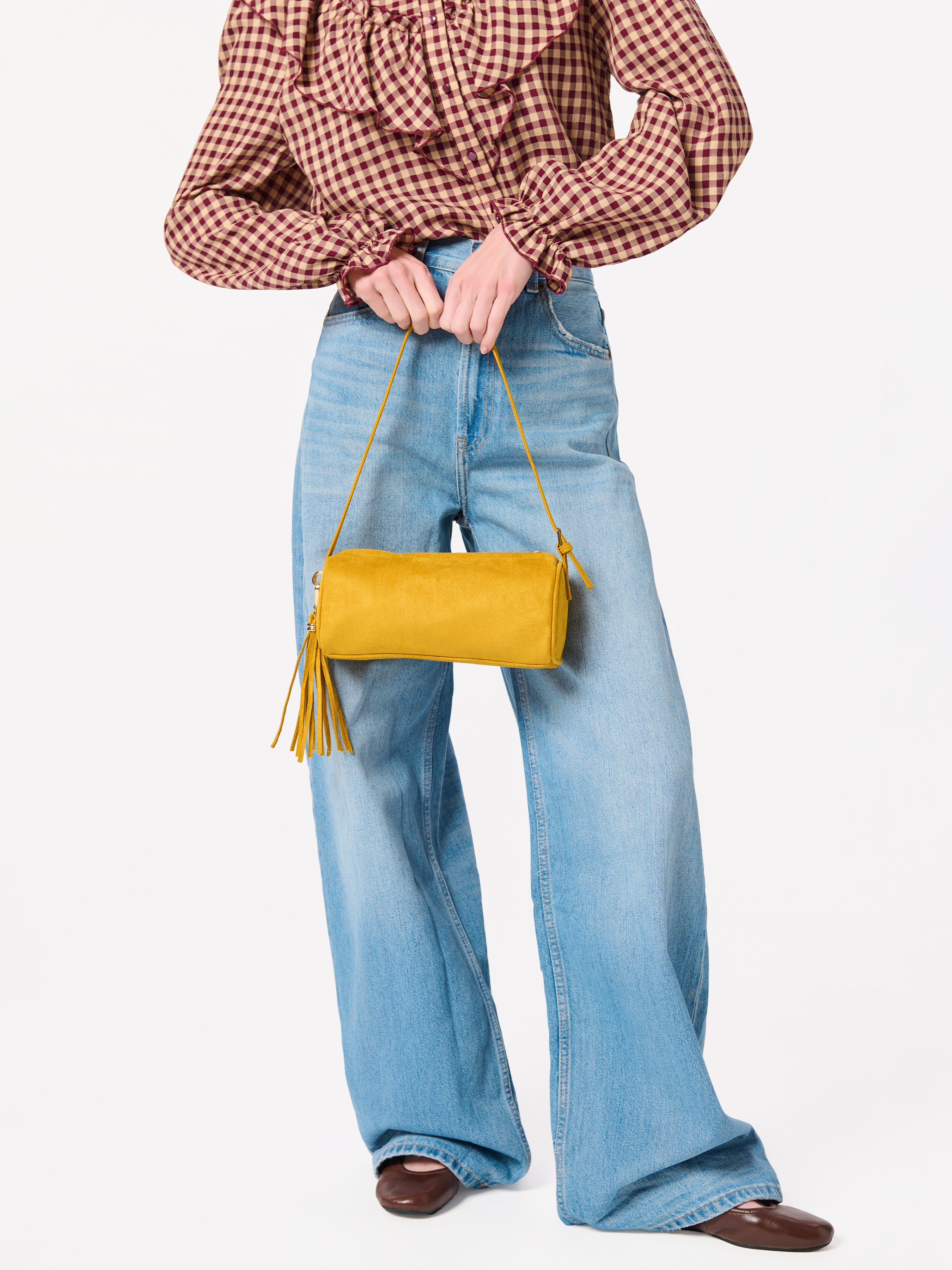 Shiraleah Kylie Barrel Shoulder Bag MUSTARD / OS