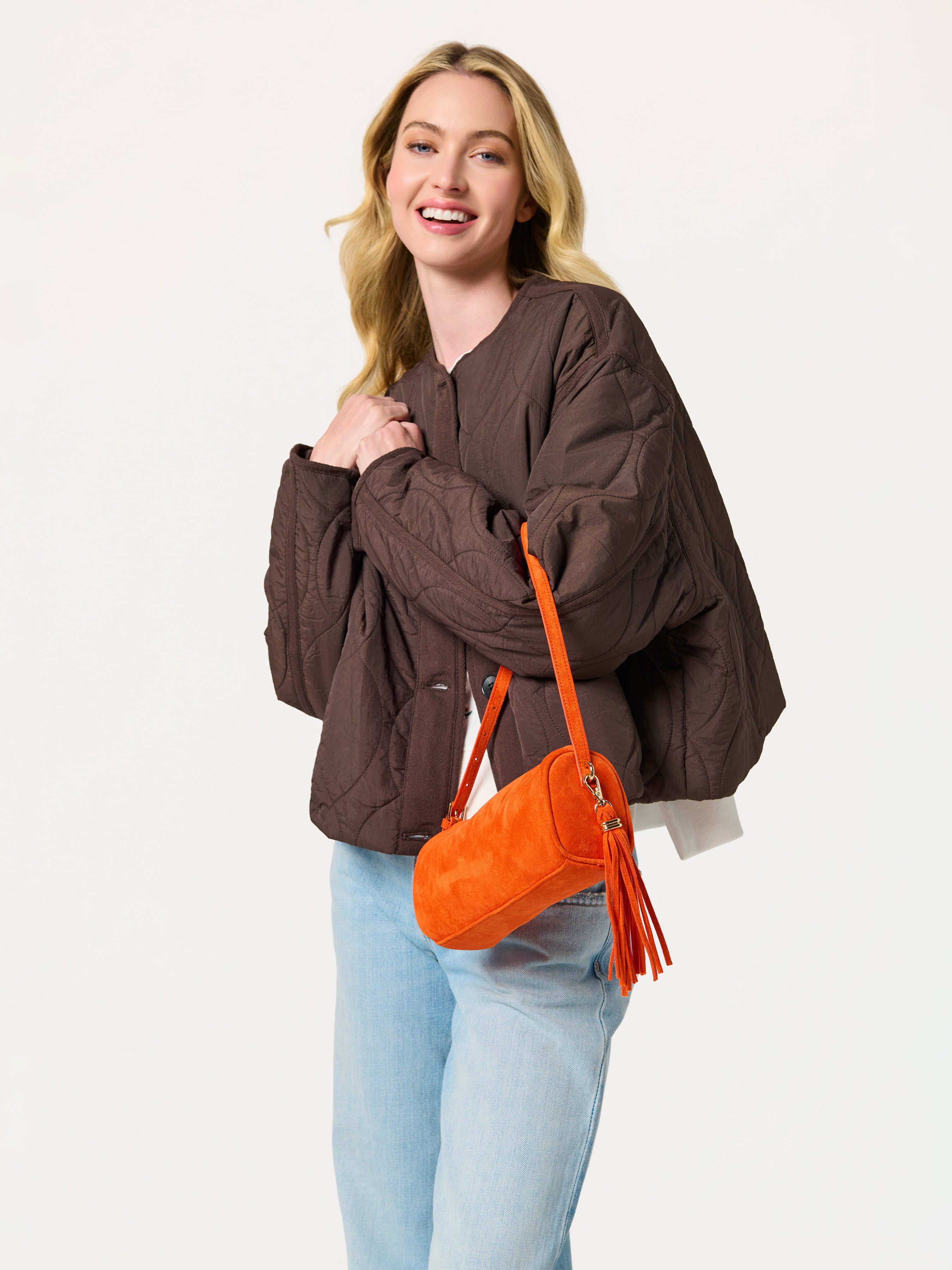 Shiraleah Kylie Barrel Shoulder Bag ORANGE / OS
