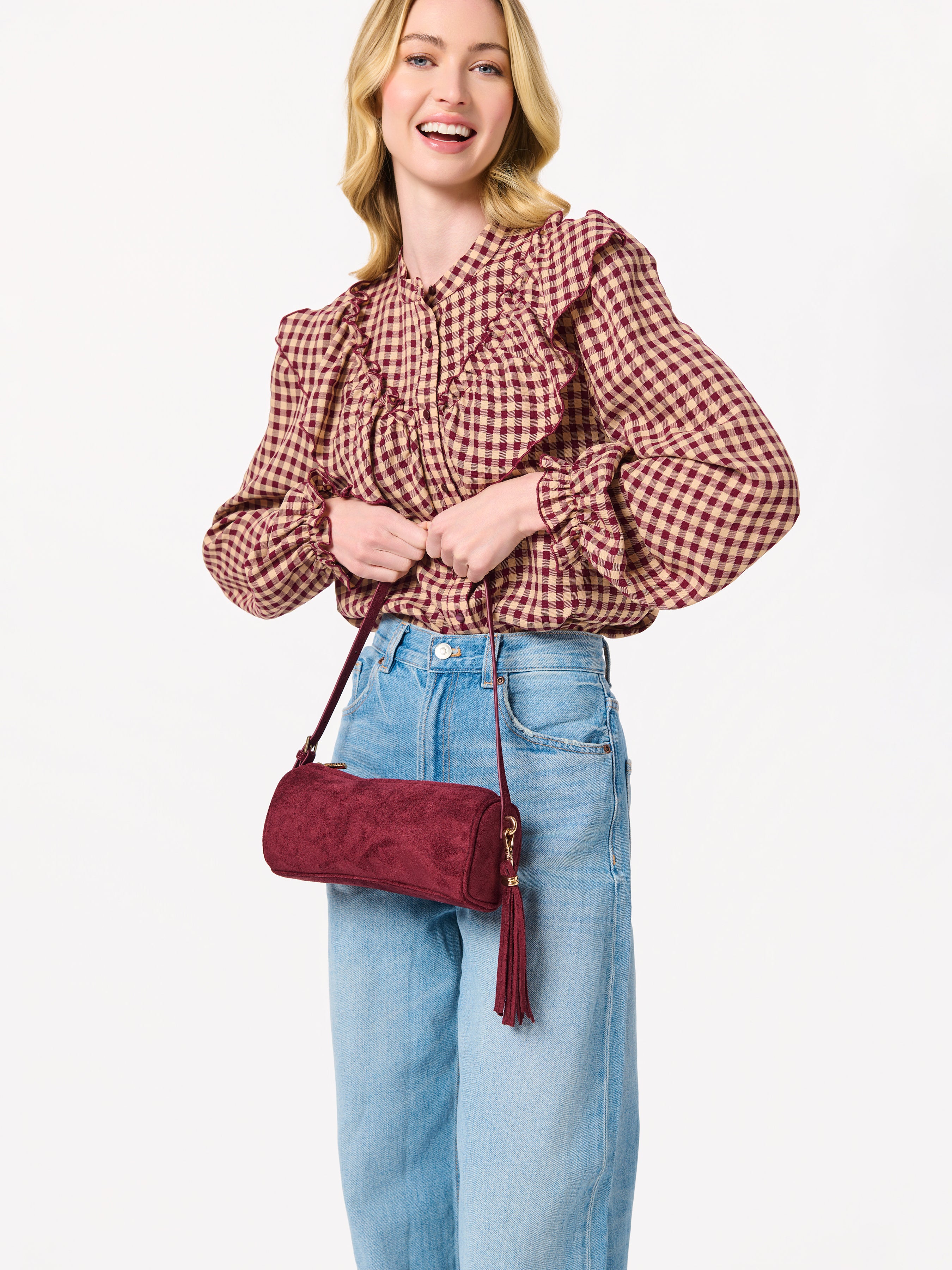 Shiraleah Kylie Barrel Shoulder Bag WINE / OS