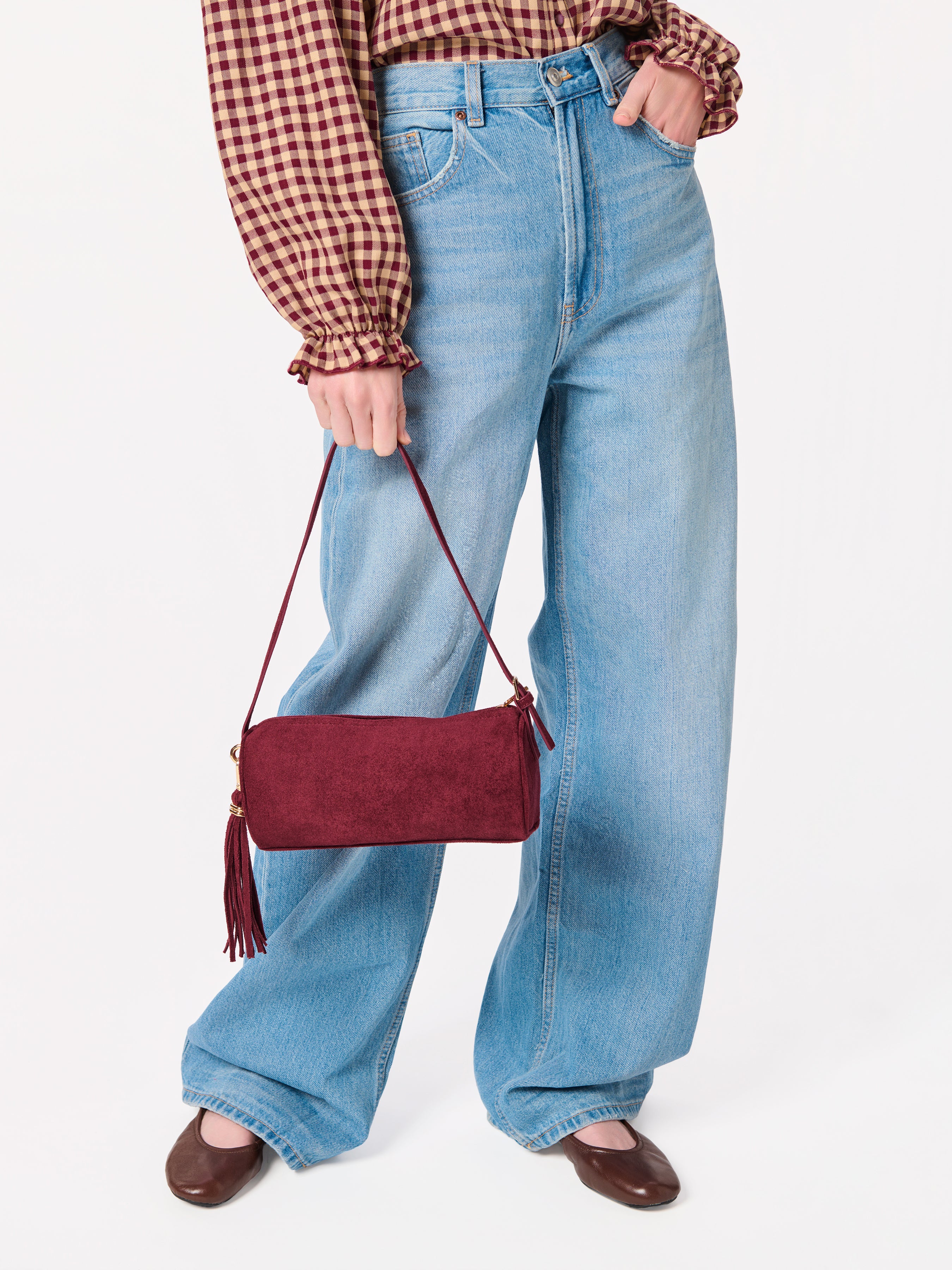 Shiraleah Kylie Barrel Shoulder Bag WINE / OS