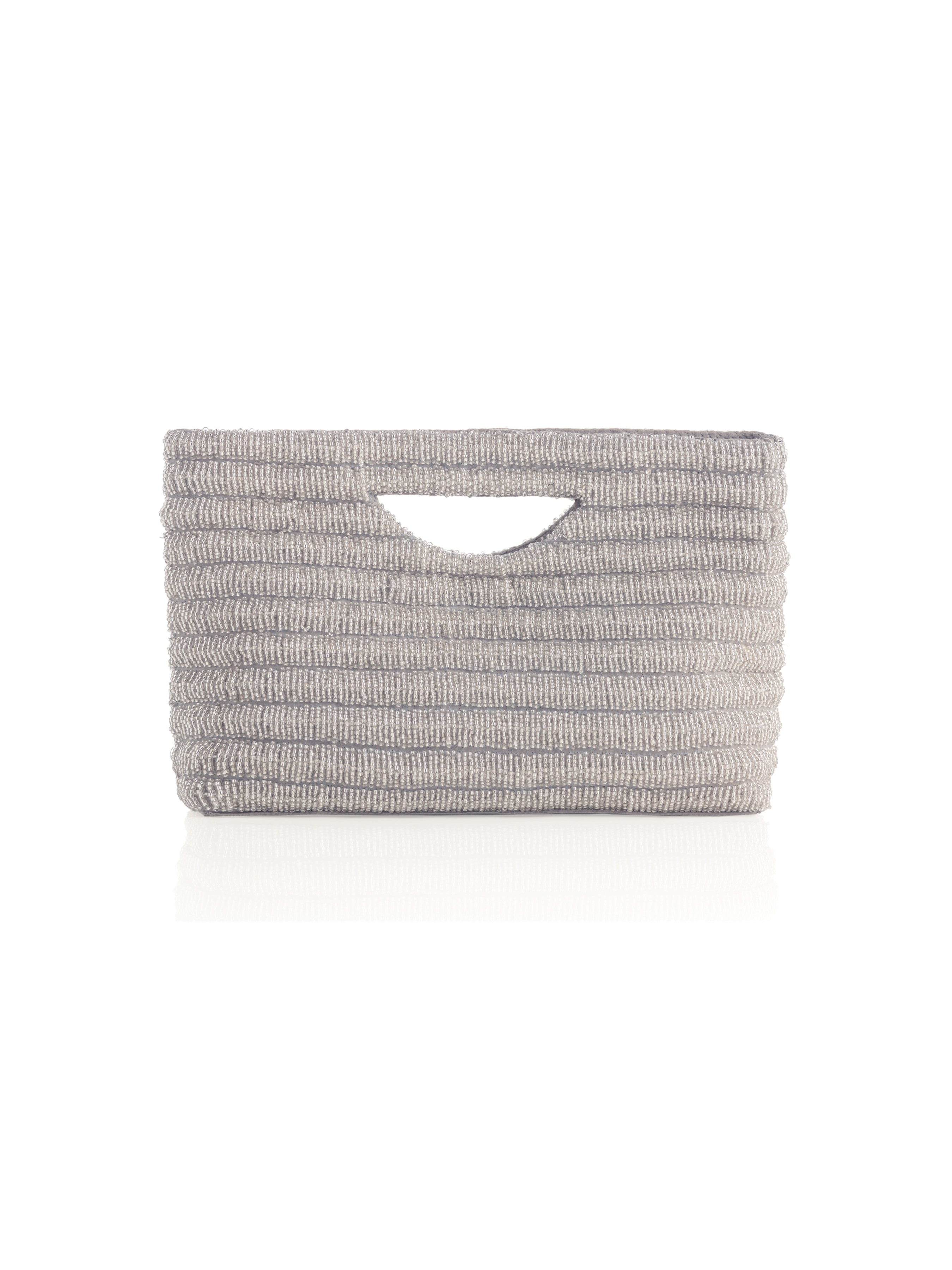 Shiraleah Josie Beaded Clutch, Silver